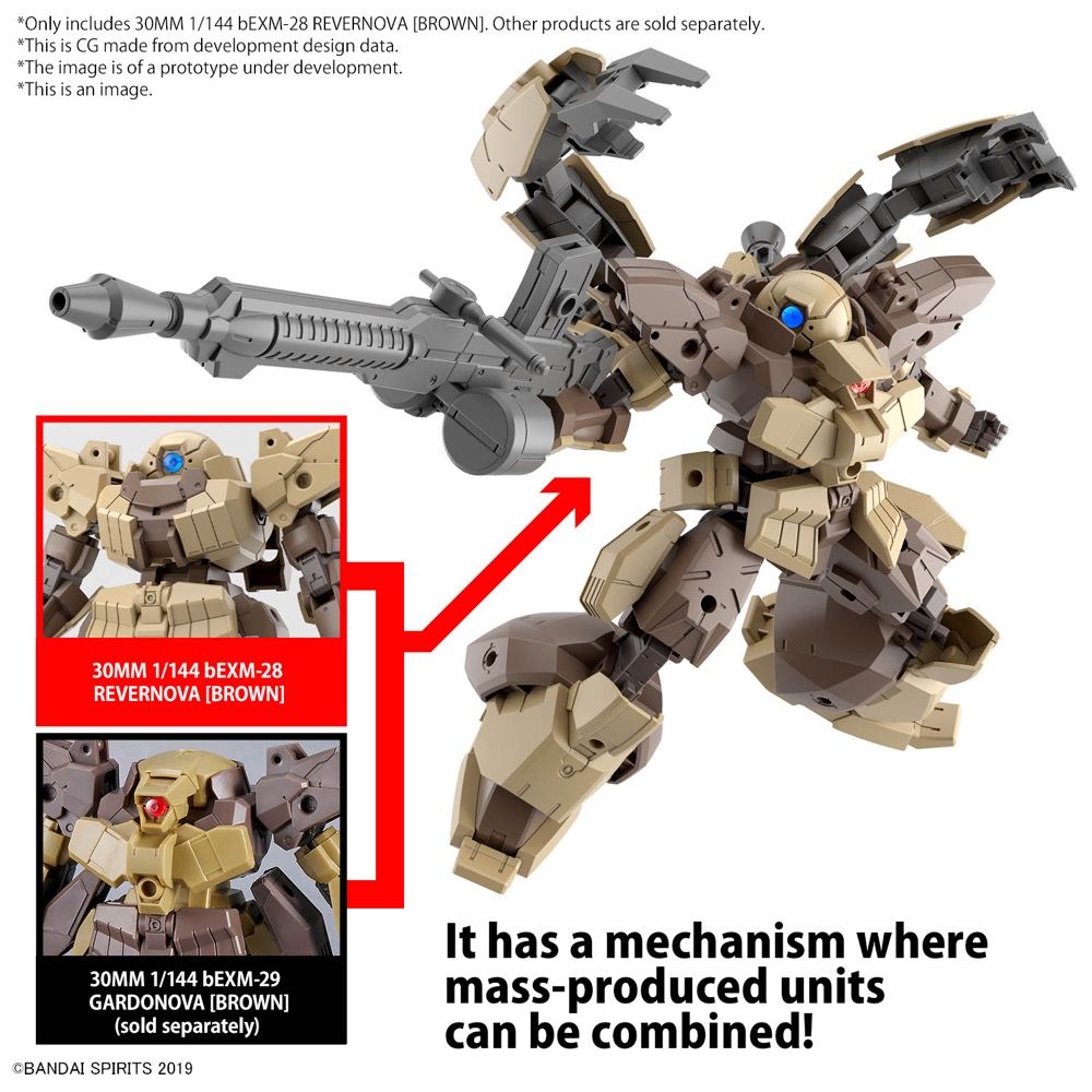 Bandai 30 Minutes Missions 30MM #60 1/144 Scale bEXM-28 Revernova Brown Model Kit - Perfect for Gundam Builders & Sci-Fi Model Enthusiasts