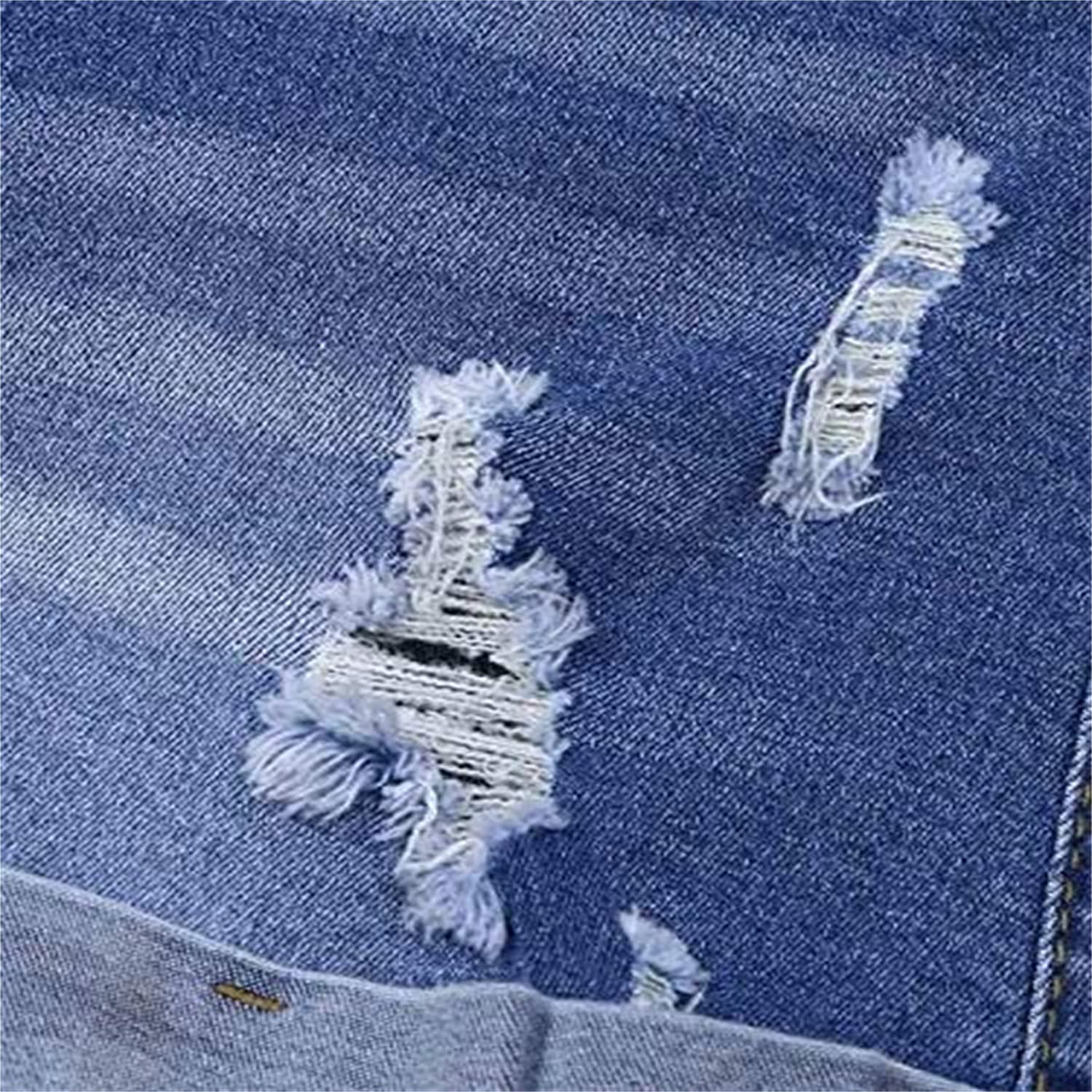 Women's Low Waist Ripped Denim Shorts - Distressed Hole Rolled Hem Casual Jean Shorts for Women (Navy Blue, Medium) | Perfect for Summer Outfits, Beach Vacations & Casual Street Style
