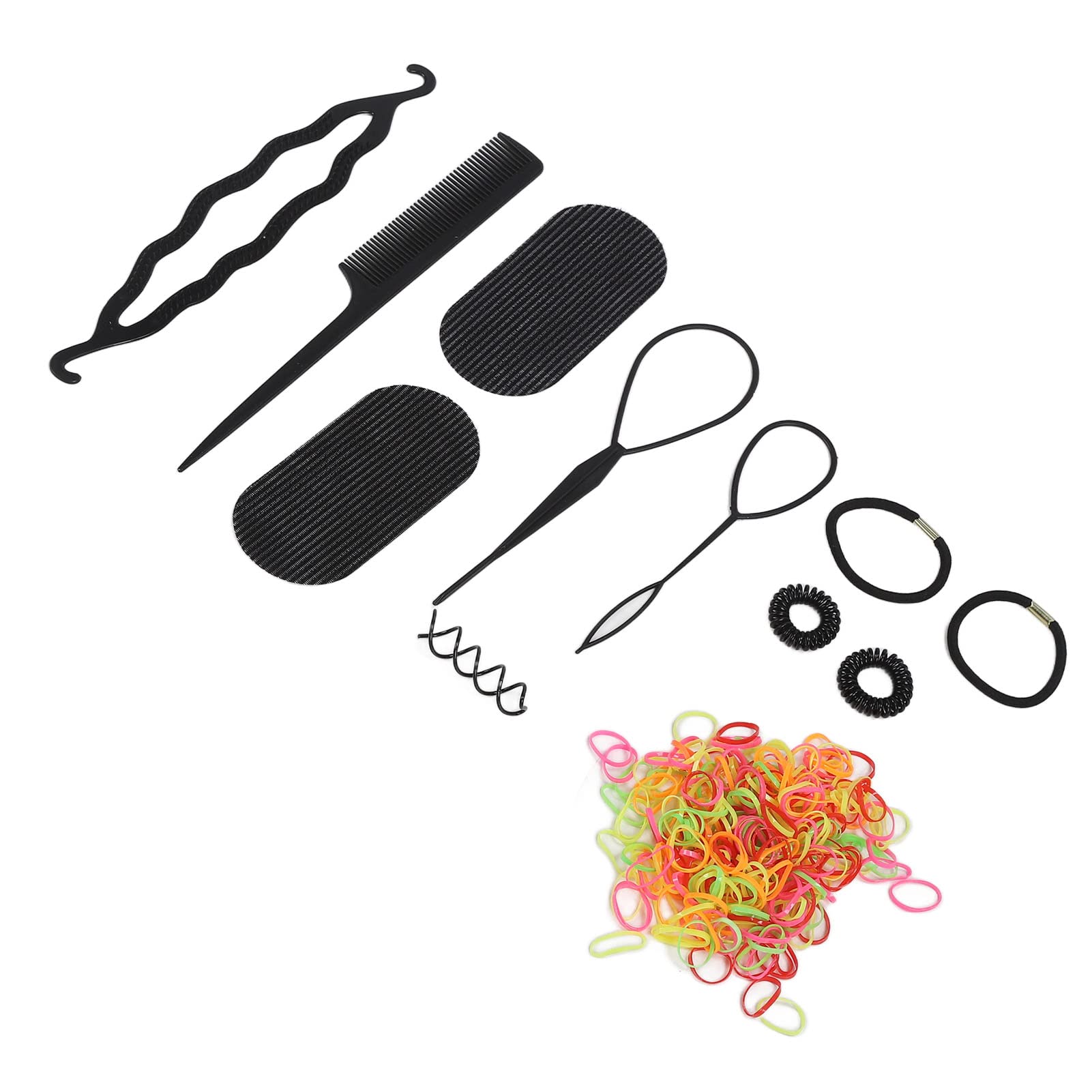 Colorful Spiral Hair Ties & Rubber Bands - 12 Pack Hair Styling Set for Women, Girls | Soft No Damage Hair Accessories for Yoga, Workout, Sports, Office & Everyday Use
