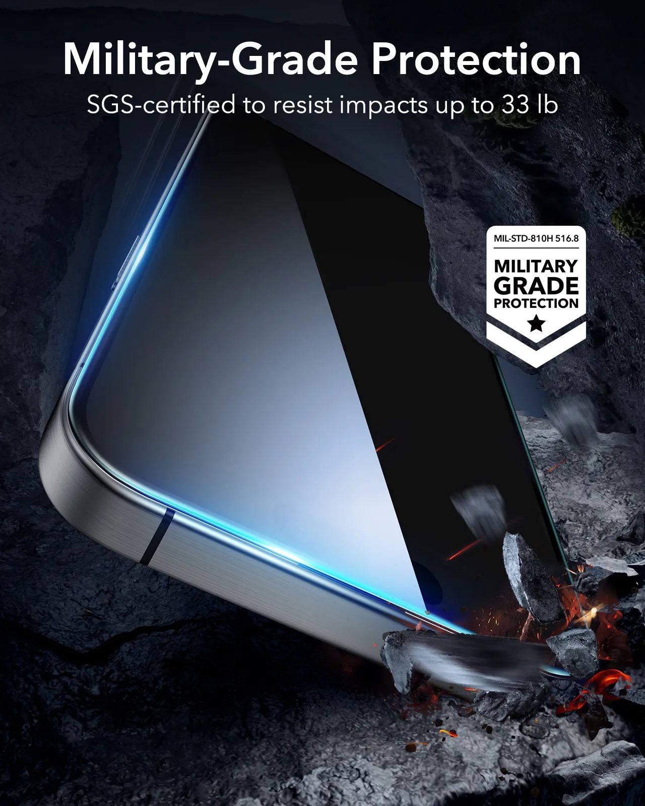 ESR iPhone 16 Pro HD Tempered Glass Screen Protector - 9H Hardness, Anti-Scratch, Bubble-Free - Perfect for Everyday Use, Gaming & Outdoor Activities