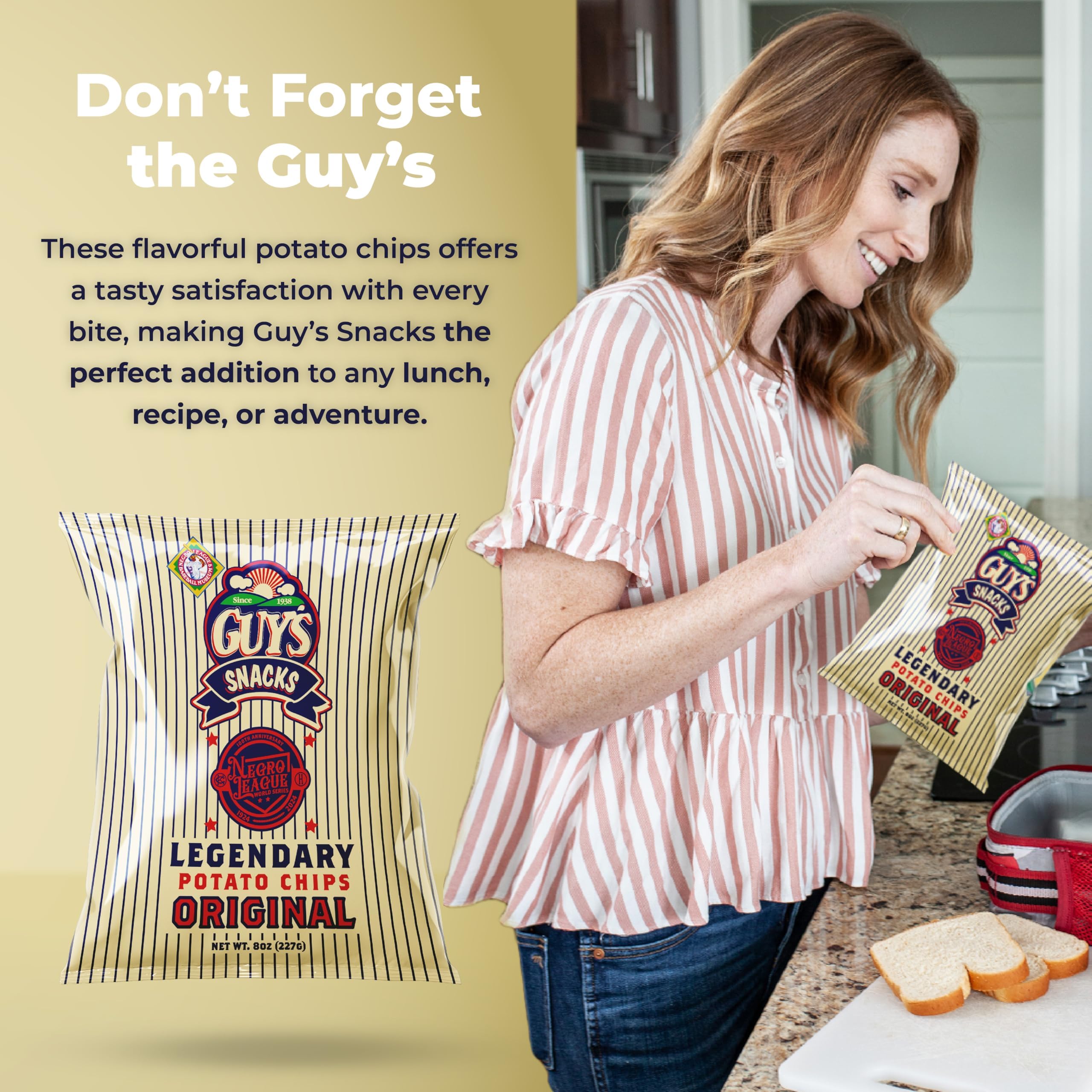 Classic Potato Chips for Men - Healthy & Salty Snacks with Only 2 Natural Ingredients - Non-GMO, Gluten-Free - Perfect for Lunch Boxes, Office Snacks, Road Trips & Game Nights (8oz Bag, Pack of 15)