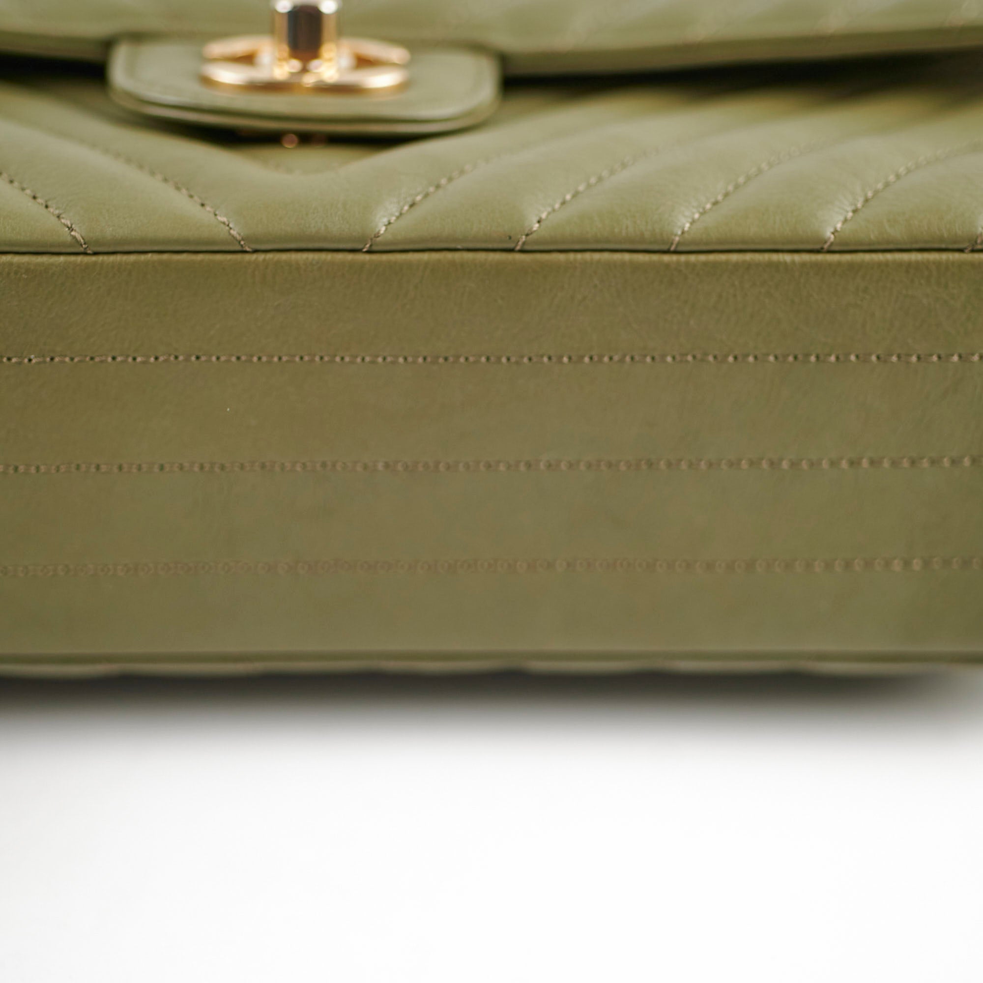 Chanel Chevron M/L Classic Flap Bag in Khaki - Luxury Designer Handbag for Women | Perfect for Work, Evening Events & Special Occasions