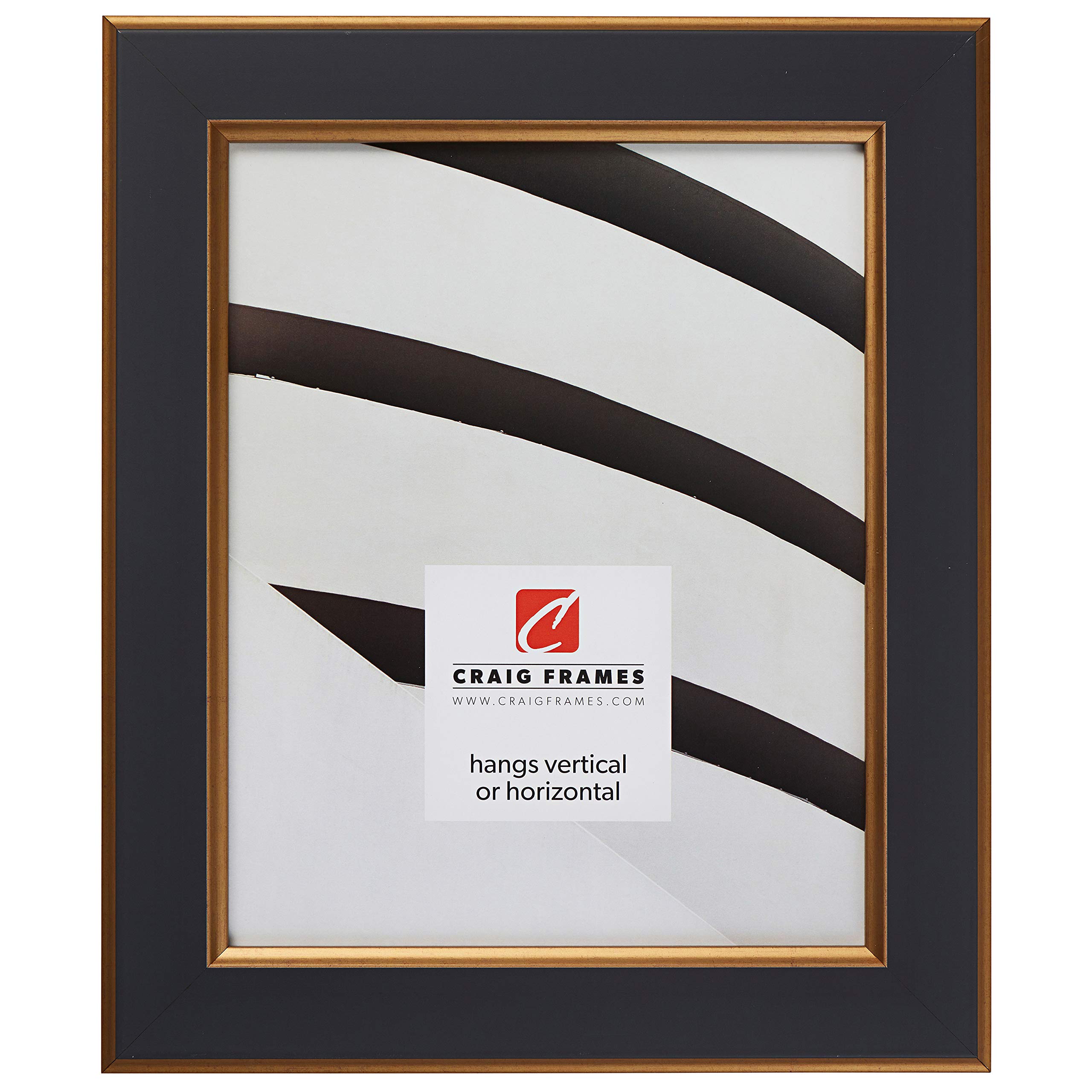 Craig Frames 13x19 Inch Black and Gold Crackle Picture Frame - Elegant Wall Decor for Photos, Artwork, and Home Office Display