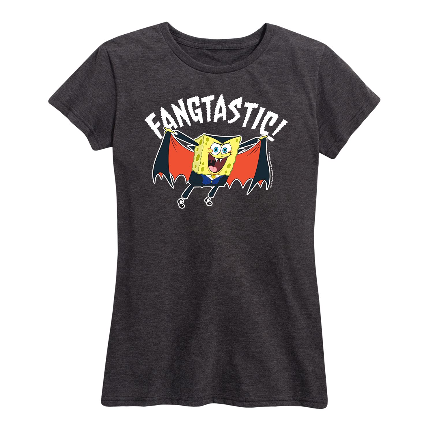 Spongebob Squarepants Fangastic Women's Graphic T-Shirt | Short Sleeve Cotton Tee | Casual Summer Top for Women | Perfect for Beach Outings, Parties & Everyday Wear