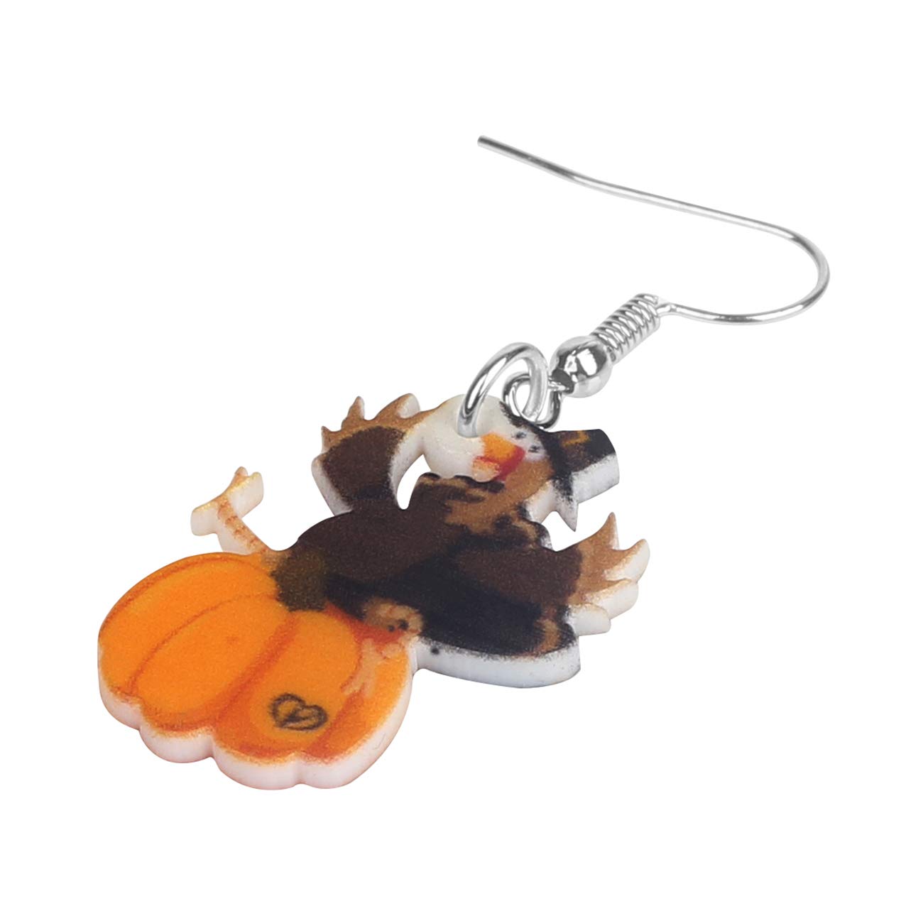 WEVENI Acrylic Fall Thanksgiving Pumpkin Turkey Earrings - Cute Anime Chicken Dangle Drop Fashion Jewelry for Women - Perfect Gift for Thanksgiving, Halloween, Cosplay & Party Accessories