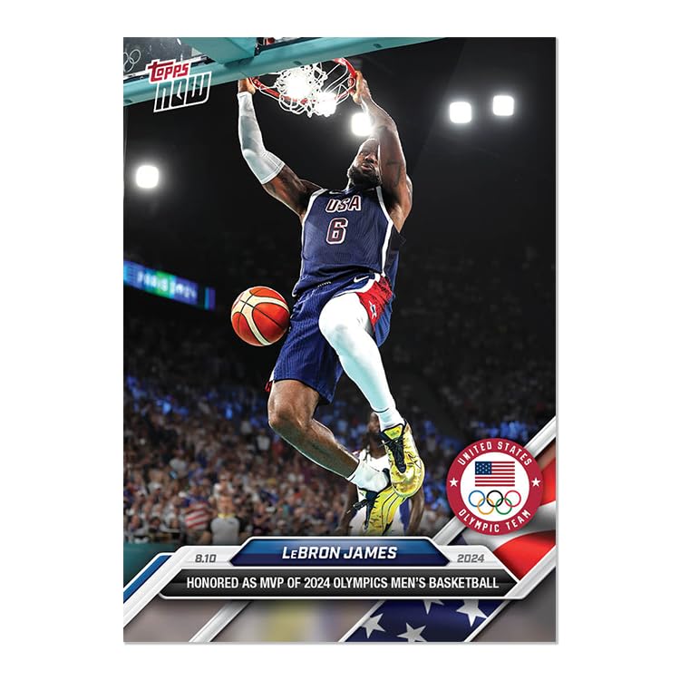 2024 Topps Now Olympic Games LeBron James #30 Basketball Card - Collectible Memorabilia for Fans and Investors