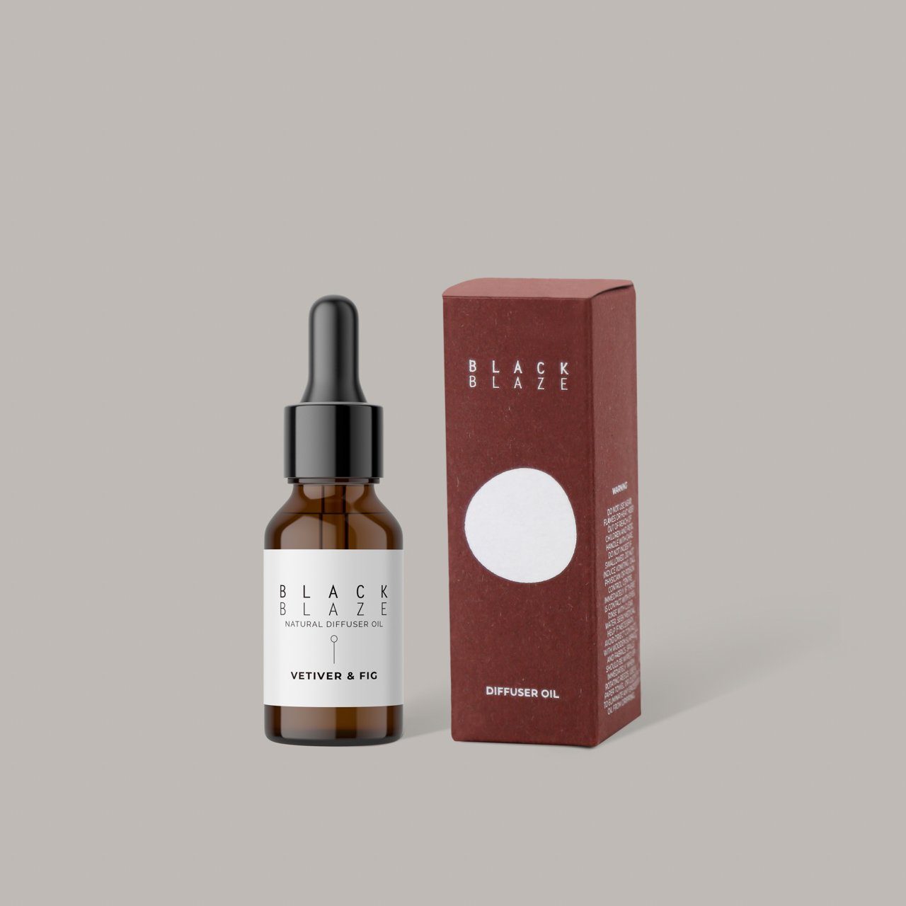 BLACK BLAZE Aromatherapy Diffuser Oil - Vetiver & Fig Scented Essential Oil for Home, Office & Spa | Relaxing & Uplifting Fragrance for Diffusers, Humidifiers & Massage