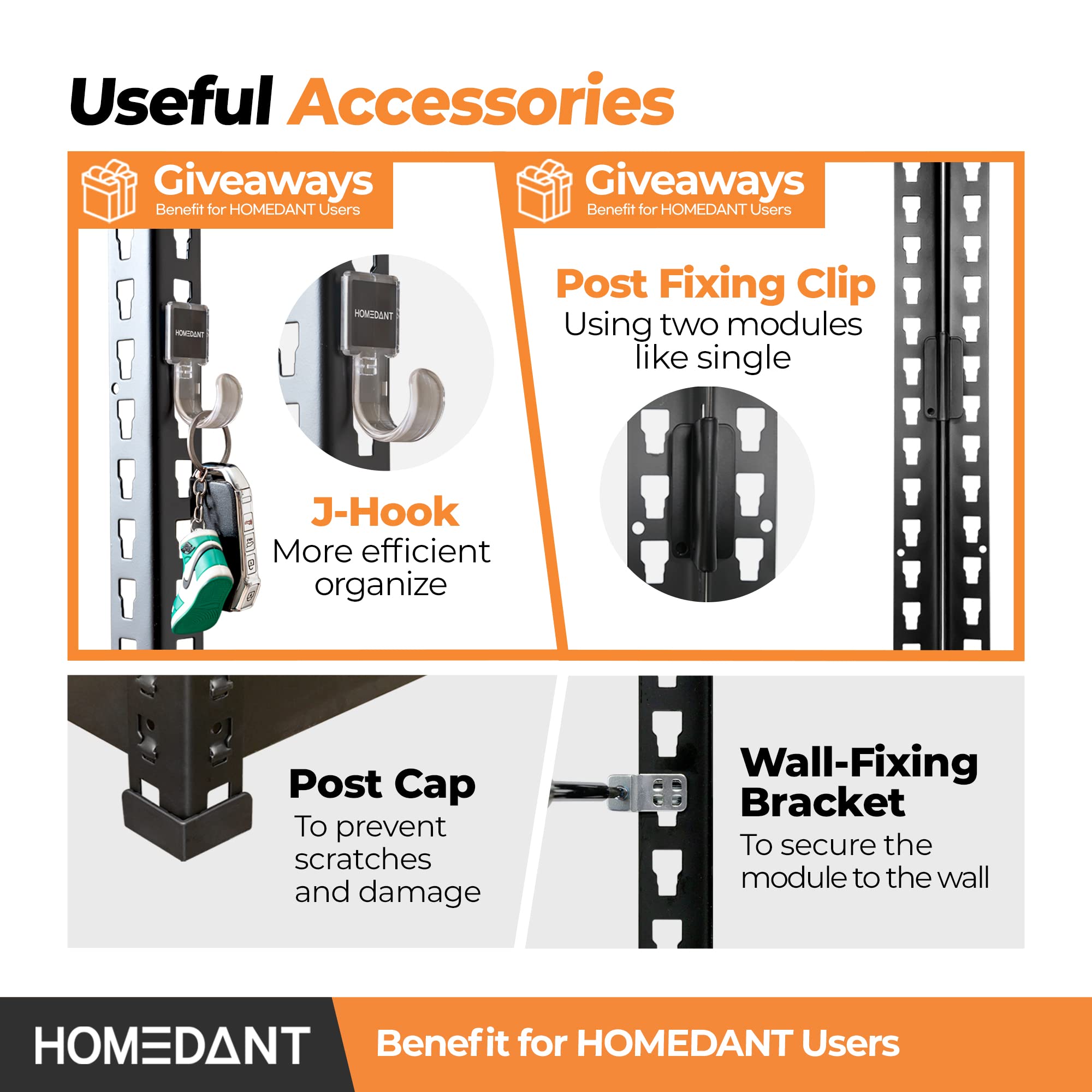 HOMEDANT 5-Tier Heavy Duty Metal Storage Shelves - Adjustable Boltless Utility Rack for Garage, Warehouse, Pantry & Closet - 35.9