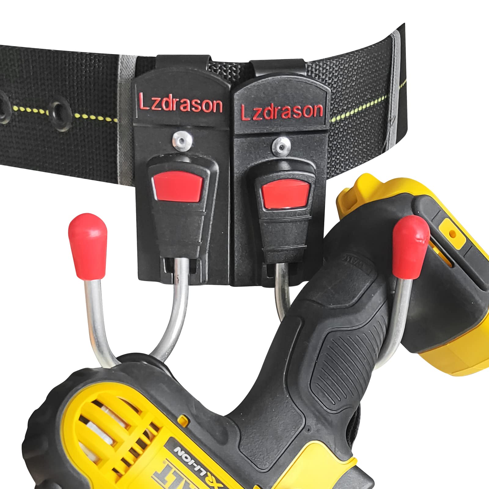 Heavy Duty Tape Measure Holder & Drill Holster - Tactical Tool Belt Clip for Electricians & Contractors - Cordless Tool Pouch with Secure Belt Hook - Perfect for Construction, DIY Projects & Professional Worksites