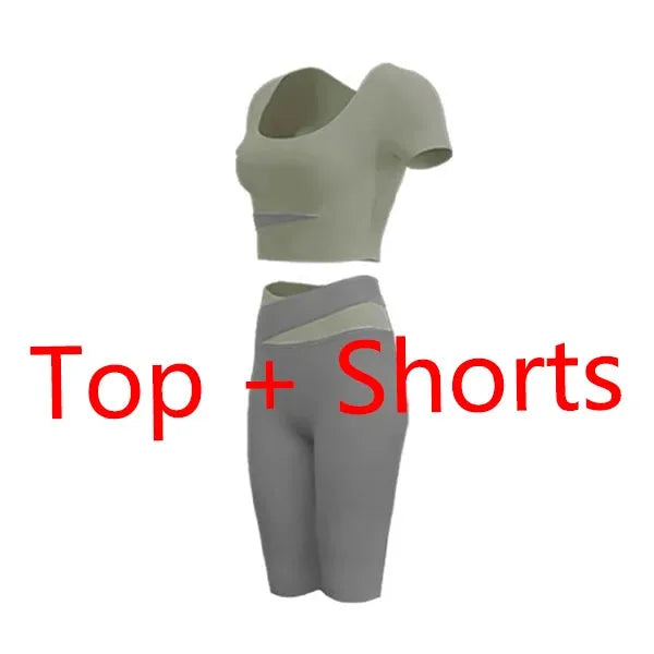 Women's Yoga Set - Sexy Sports Bra & High Waist Leggings 2-Piece Workout Outfit | Gym Clothes for Yoga, Pilates & Fitness Training | Breathable Athletic Sportswear for Women