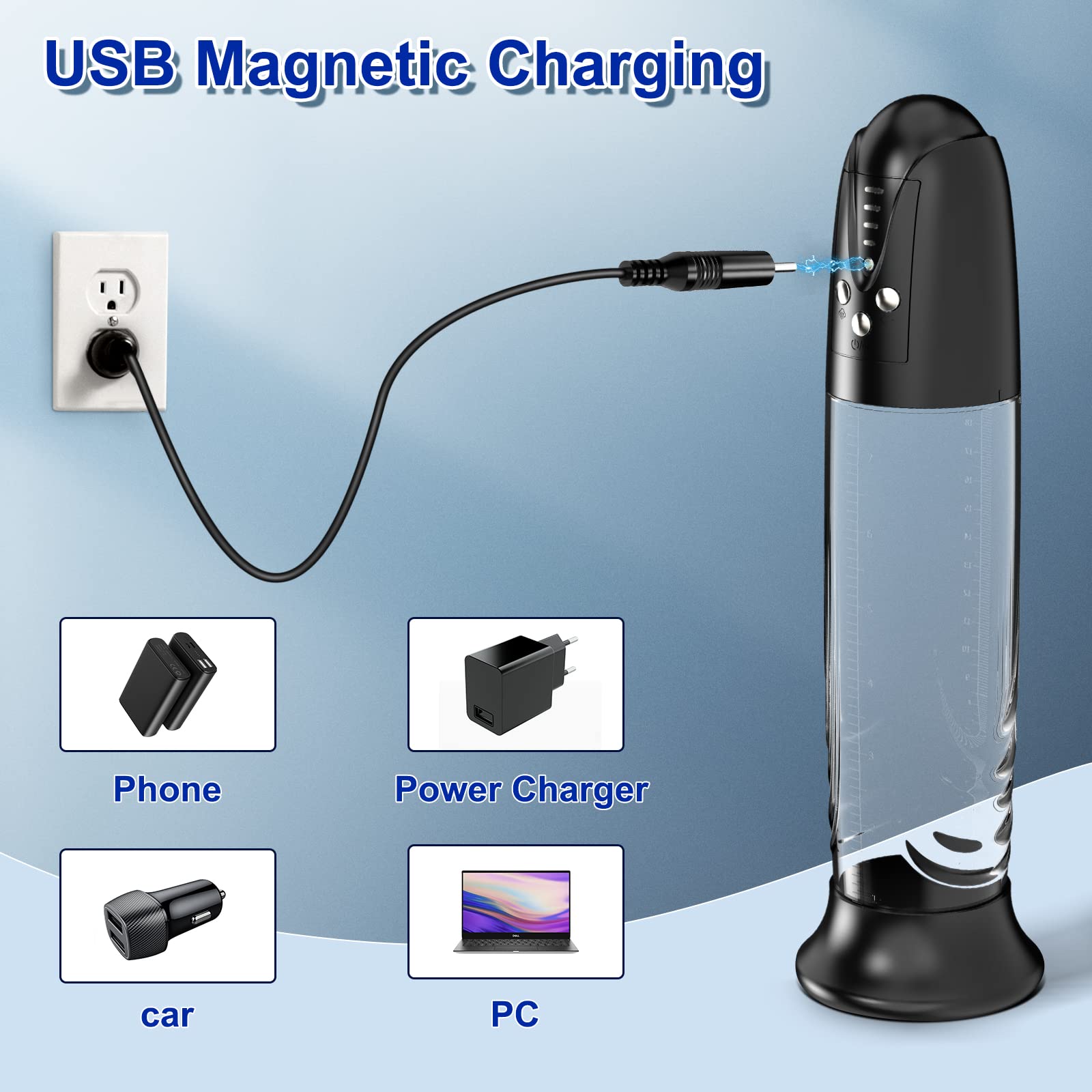 Electric Penis Pump for Men - Automatic Vacuum Enlargement Stimulator with 4 Suction Modes, Adult Male Enhancement Device - Perfect for Couples Play & Solo Pleasure