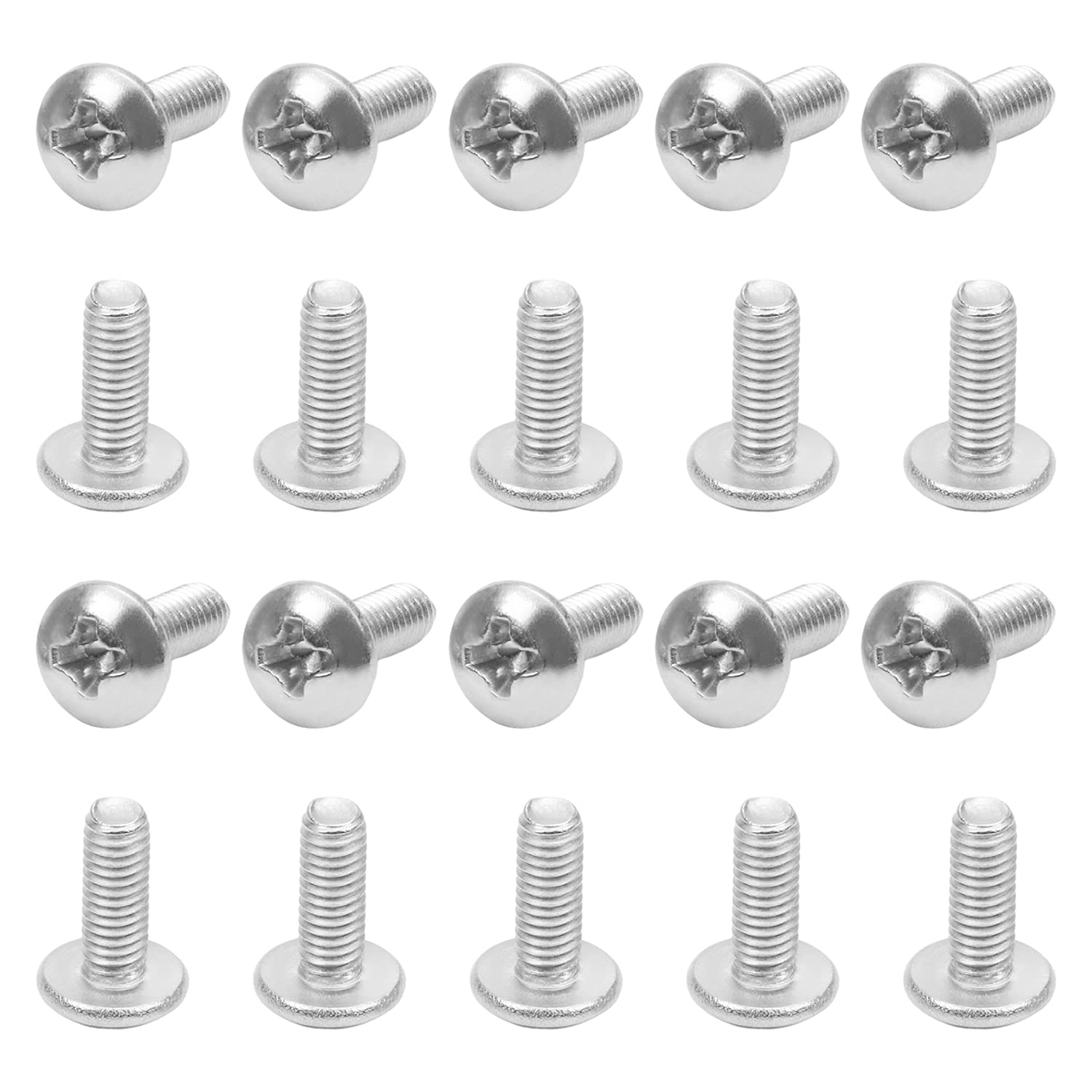 Yinpecly M3x8mm Phillips Round Head Machine Screws - 30Pcs Heavy Duty Fully Threaded Bolts for Furniture, Electronics & DIY Projects