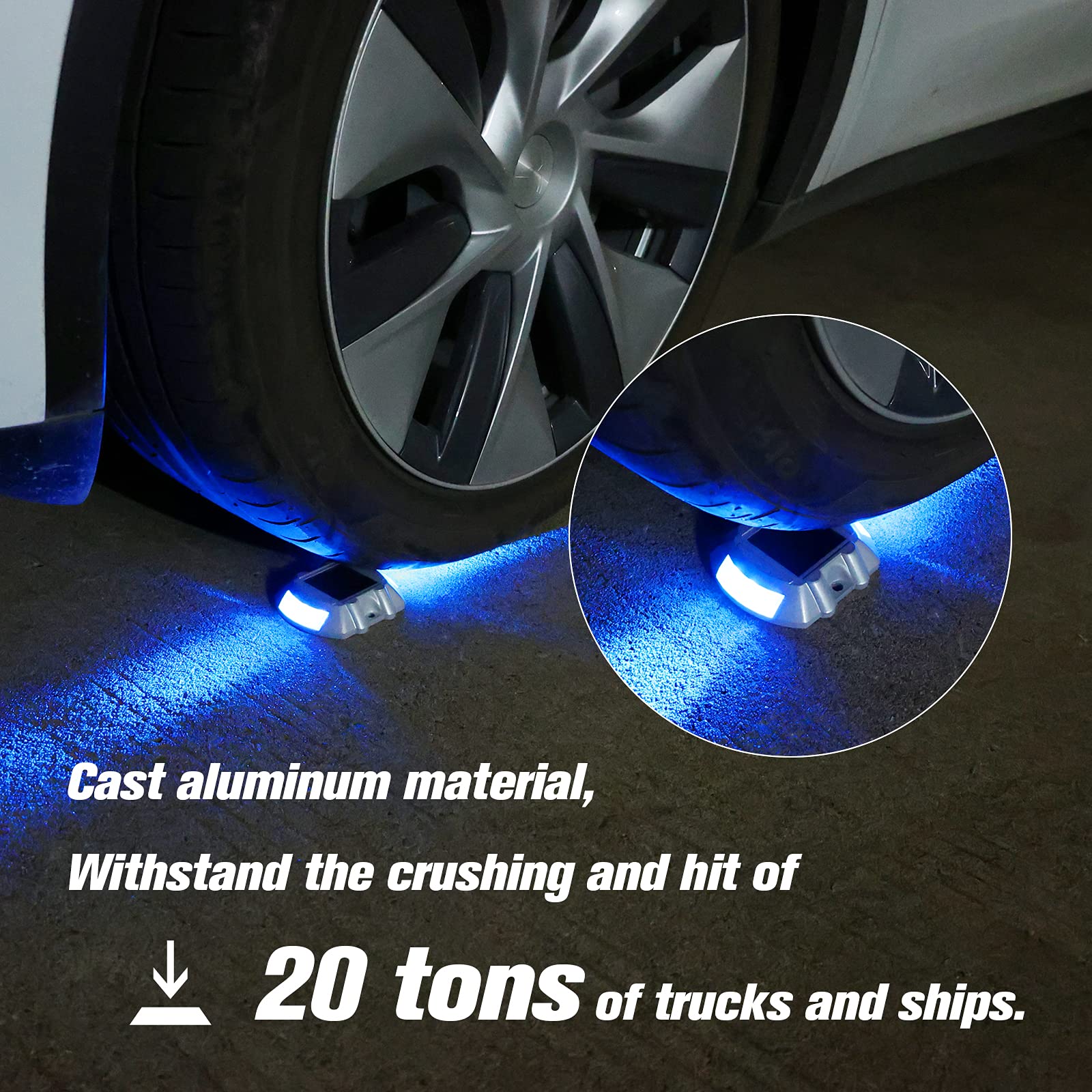 VOLISUN 12-Pack Solar Powered LED Deck Lights - IP67 Waterproof Outdoor Pathway Lighting for Driveway, Sidewalk, Garden, Yard & Dock - Blue Solar Step Lights for Night Safety & Landscape Decoration