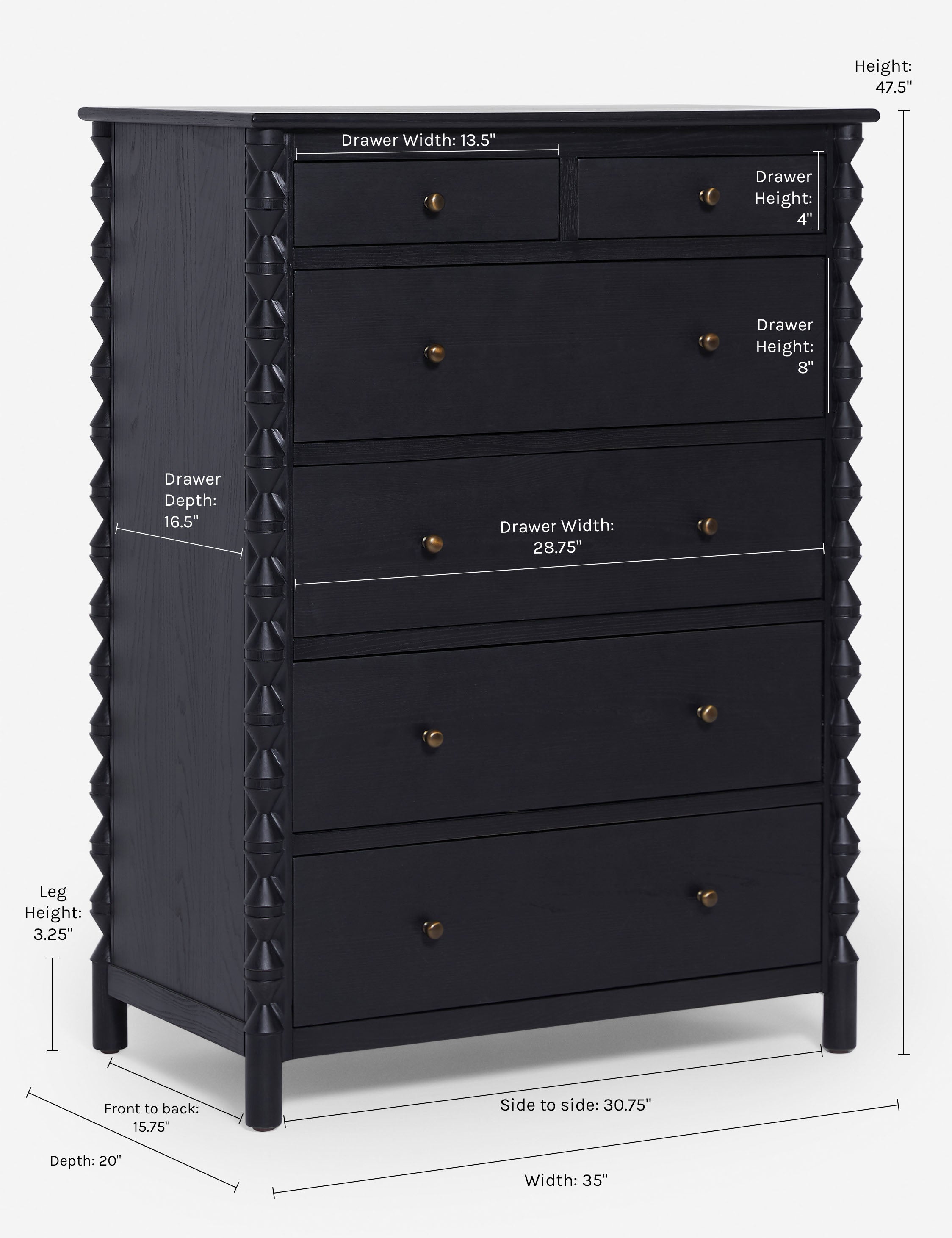 Topia 6 Drawer Dresser by Ginny Macdonald - Modern Wooden Chest of Drawers for Bedroom & Closet Organization | Perfect for Home Storage and Decor