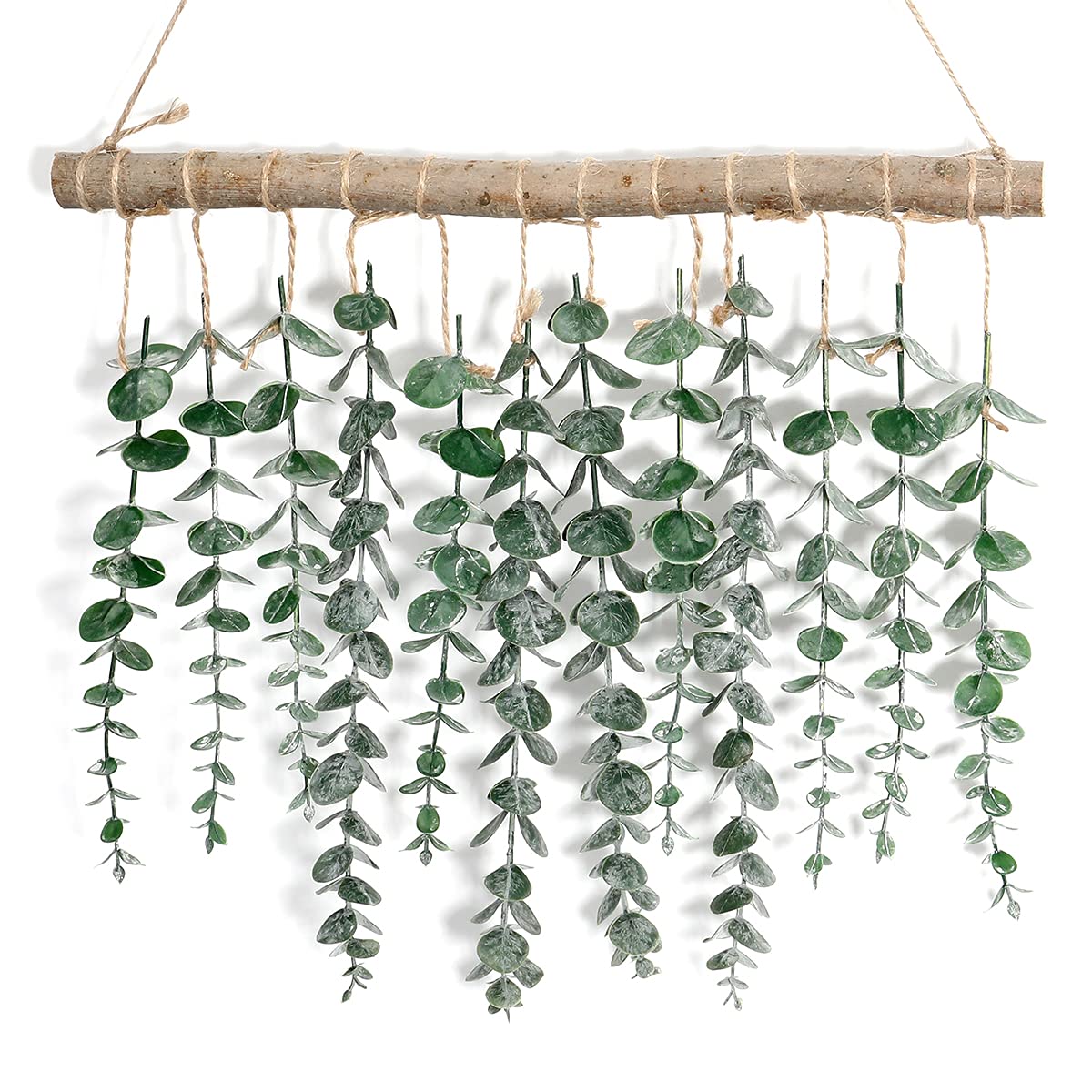 Artificial Eucalyptus Wall Hanging Decor - Fake Eucalyptus Leaves Greenery for Farmhouse, Rustic & Boho Style - Perfect for Nursery, Bedroom, Living Room, Kitchen & Bathroom Wall Decor | Home Staging & Wedding Backdrop
