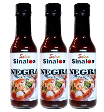 Sinaloa Negra Marisquera Hot Sauce - Spicy Mexican Salsa Set of 3 Bottles (3.0 oz Each) | Authentic Flavor for Tacos, Seafood & Grilling | Perfect for Home Cooking & Gifts
