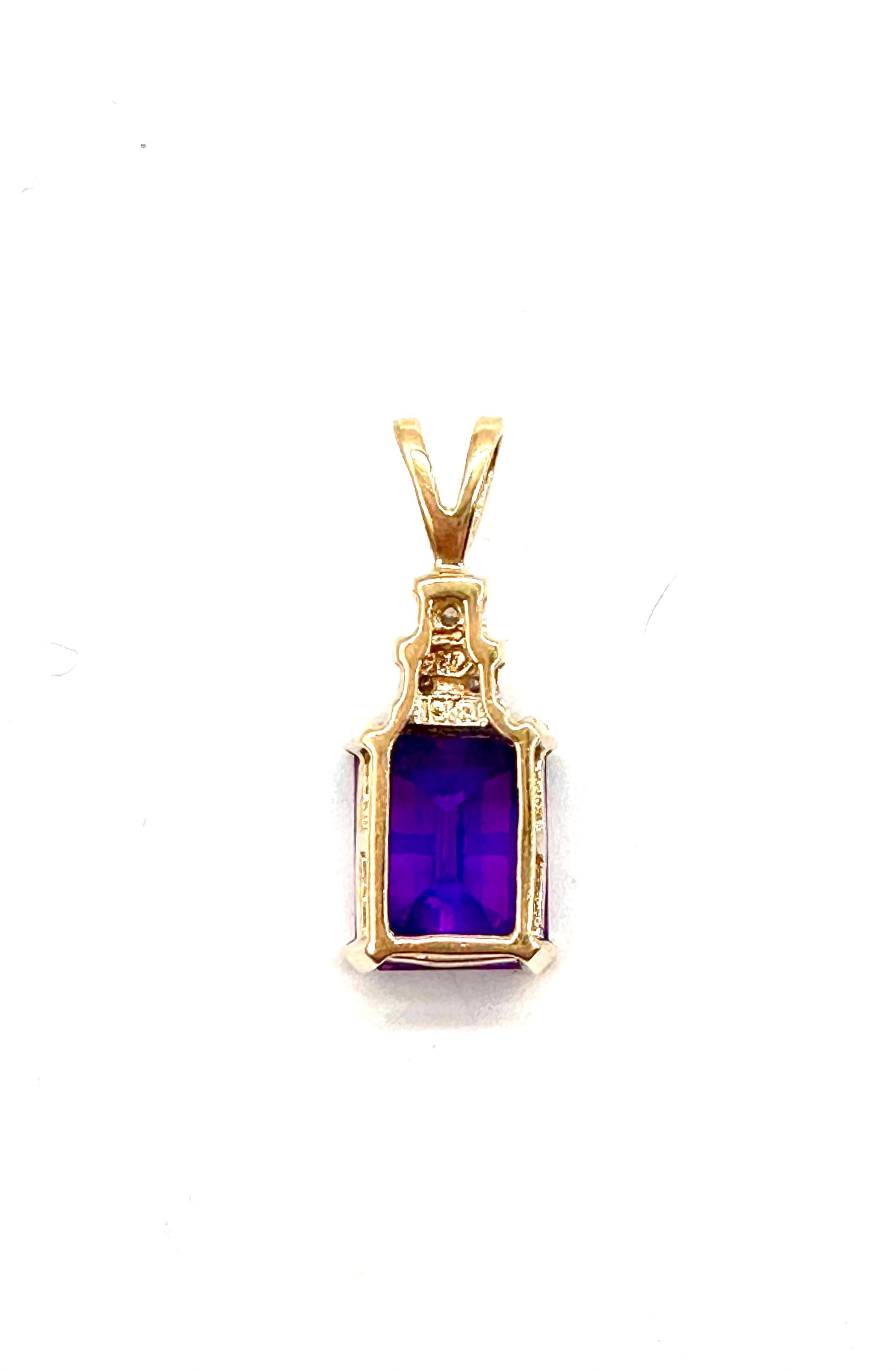 Exquisite Amethyst and Diamond Pendant Necklace for Women - Elegant Jewelry Gift for Her - Perfect for Weddings, Anniversaries & Special Occasions