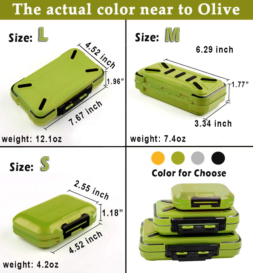 YUKI Fishing Lure Box - Thick Plastic Bait Storage Case for Fly Fishing Gear