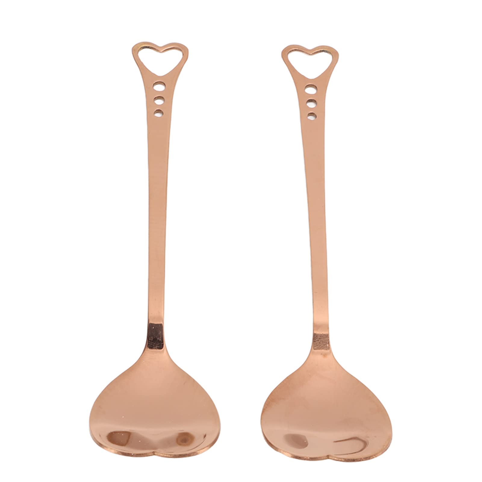 LISND Rose Gold Stainless Steel Cake Spoons - Ergonomic Handle Dessert Spoons for Home, Office & Restaurant Use - Durable & Stylish for Parties, Weddings & Afternoon Tea