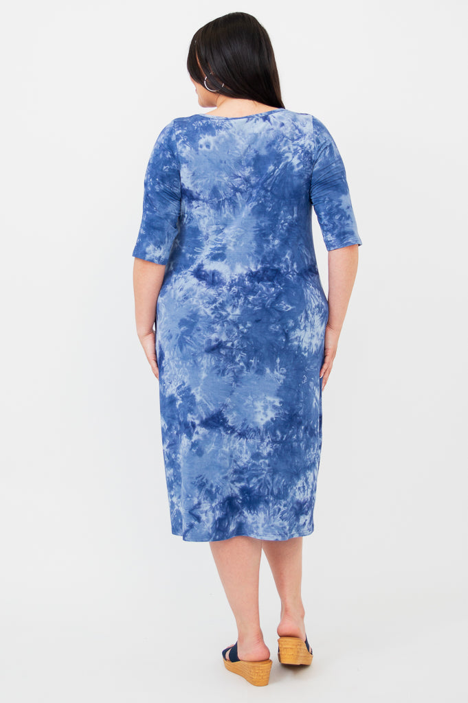 Olivia Tie Dye Bamboo Dress - Women's Soft & Comfortable Summer Casual Dress for Beach, Vacation & Outdoor Activities