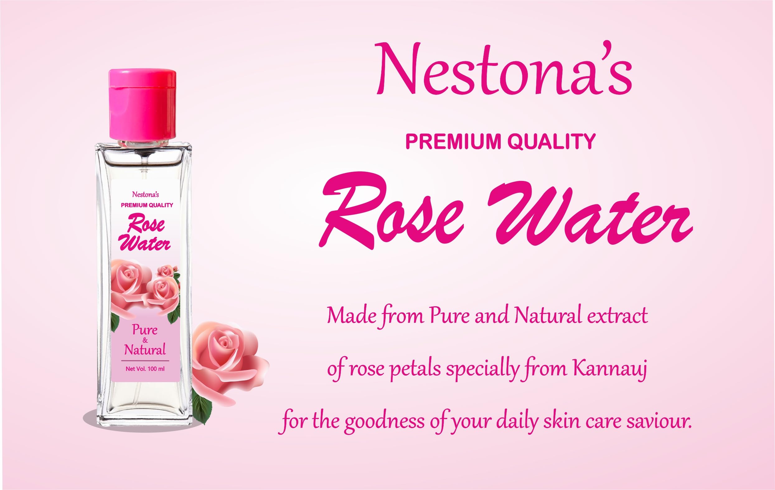 100% Pure Organic Rose Water 100ml for Sensitive Skin - Natural Facial Toner, Moisturizer & Antioxidant Treatment | Chemical-Free Skincare, Aromatherapy & Cooking Ingredient | Perfect for DIY Beauty, Home Remedies & Spa Days