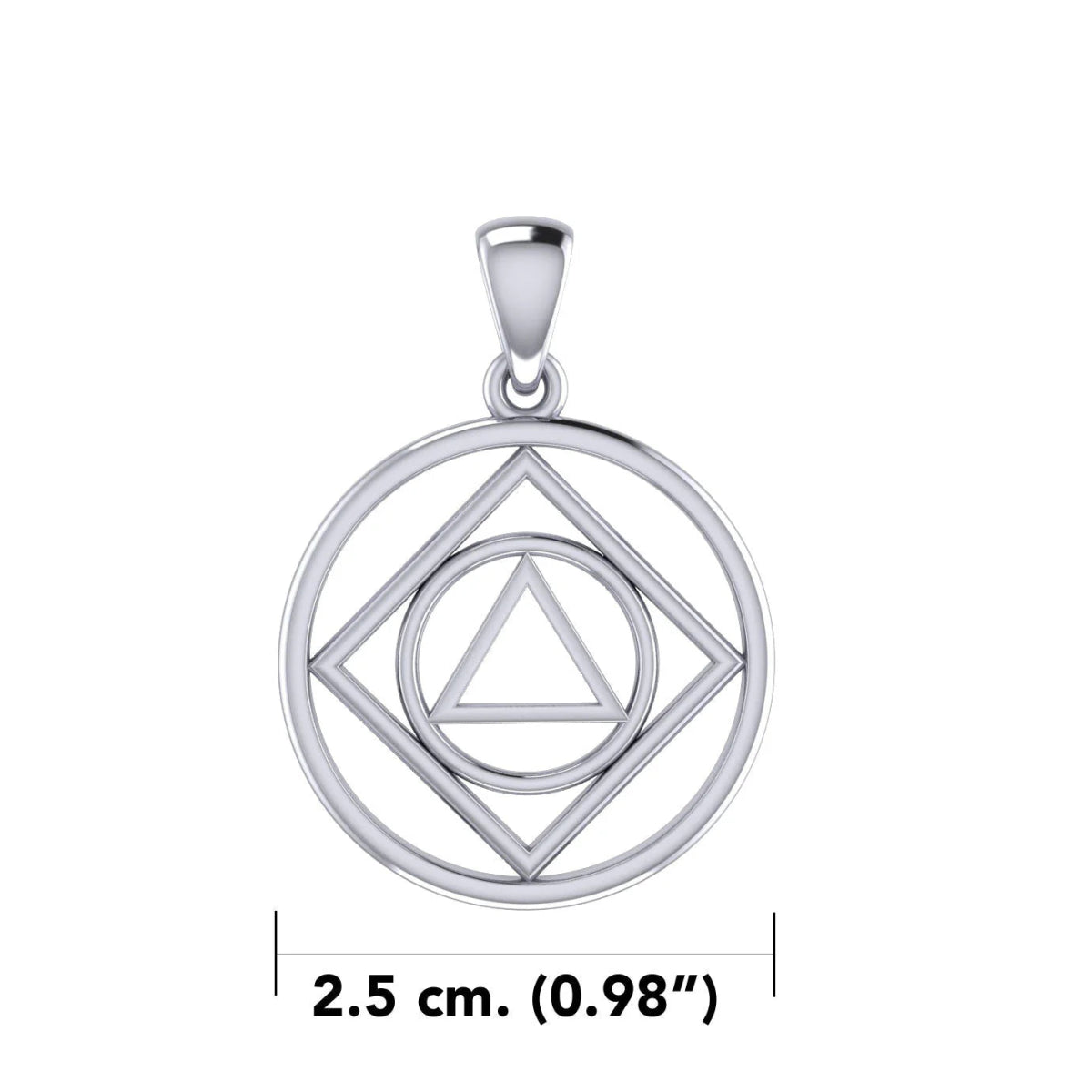 Dual Recovery NA & AA Sterling Silver Pendant with Adjustable 18