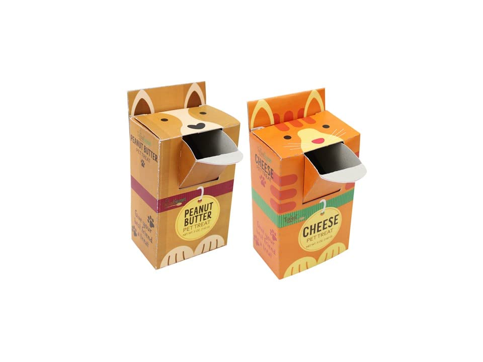 Premium Baked Pet Treats for Cats & Dogs - Cheese Cat Snacks & Peanut Butter Dog Treats | USA Made, Bite-Size, Healthy Ingredients | 6-Pack Gift Set (3 Cheese + 3 Peanut Butter) | Perfect for Training Rewards, Birthday Gifts & Daily Snacking