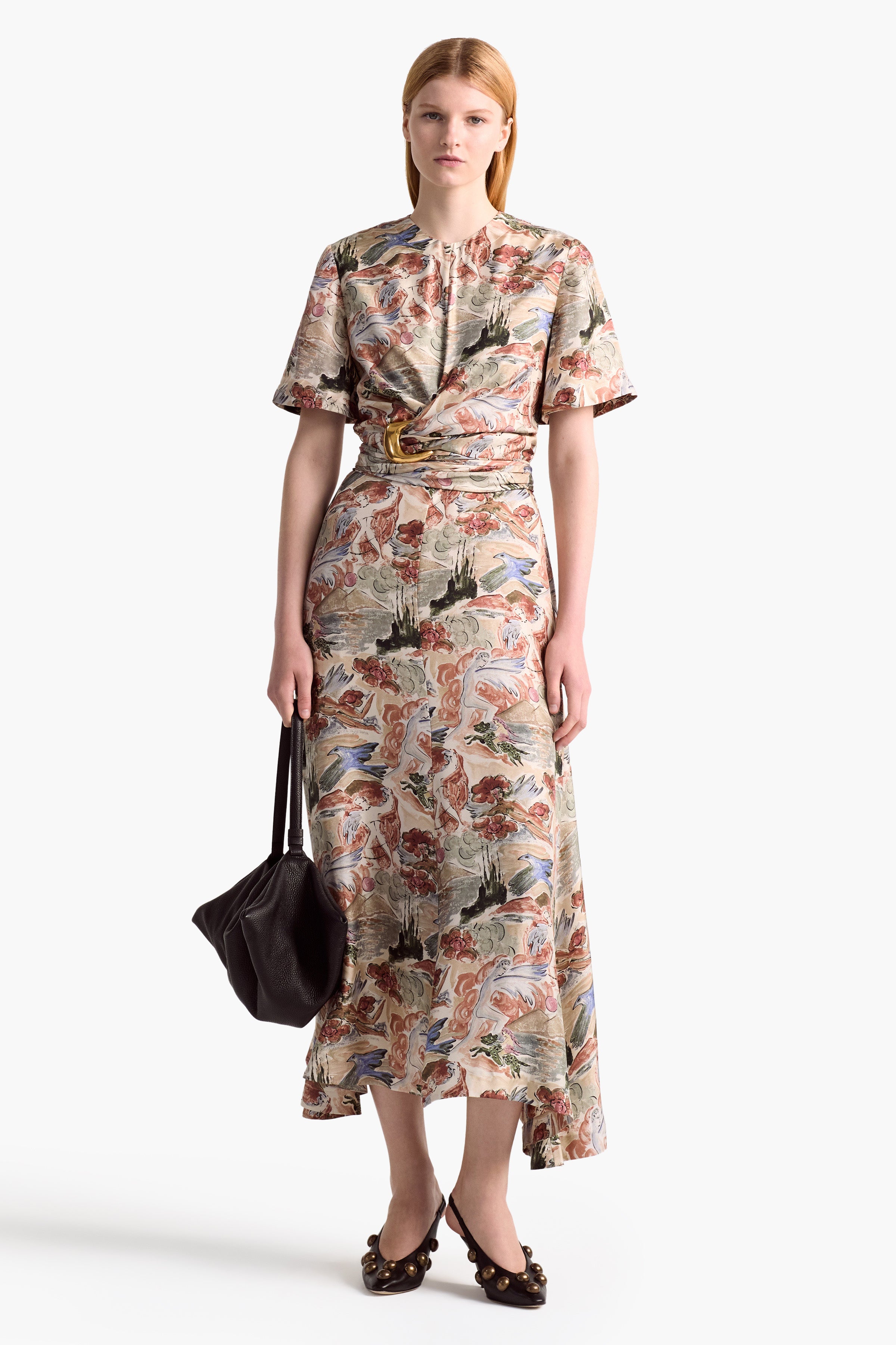Enchanted Honey Fawn Mythical Print Dress - Perfect for Fantasy Costumes, Cosplay & Renaissance Faires