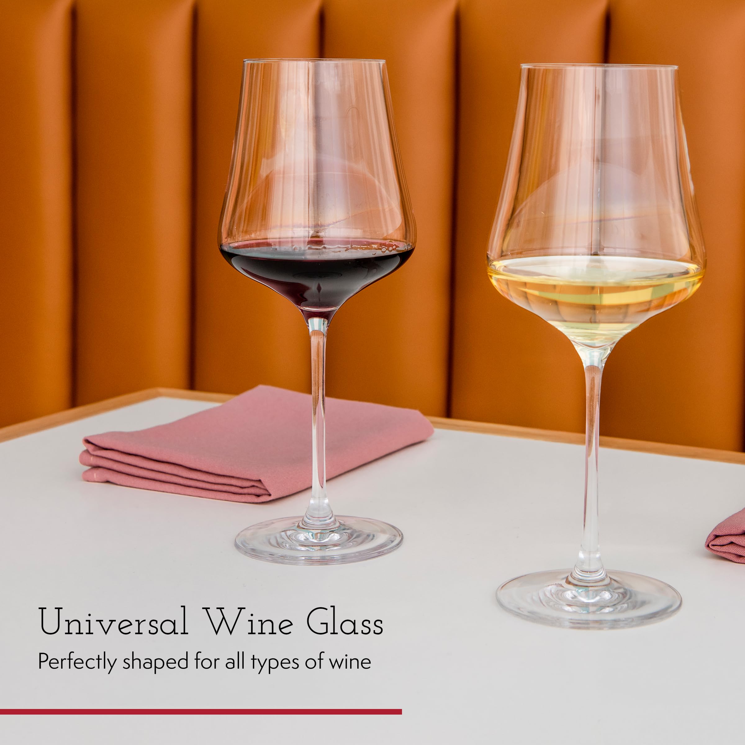 Premium Gabriel-Glas StandArt Crystal Wine Glasses Set of 4 with Gift Box - Universal Stemware for Red & White Wine - Lead-Free, Dishwasher Safe 16oz - Perfect for Dinner Parties, Weddings & Wine Tasting Events