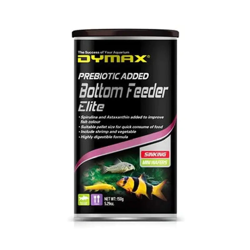 Dymax Bottom Feeder Elite Sinking Wafer Fish Food - High Protein Aquatic Pellets for Tropical Fish, Cichlids & Bottom Feeders - Ideal for Freshwater Aquariums & Fish Tanks