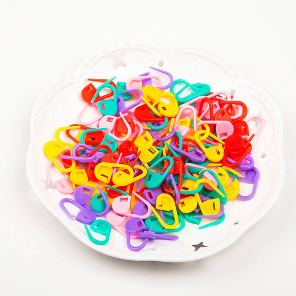 EXCEART 120Pcs Plastic Crochet Locking Stitch Markers with Storage Box - Knitting Needle Clips for Weaving, Sewing, DIY Crafts & Quilling - Perfect for Yarn Projects, Scrapbooking & Handmade Gift Making