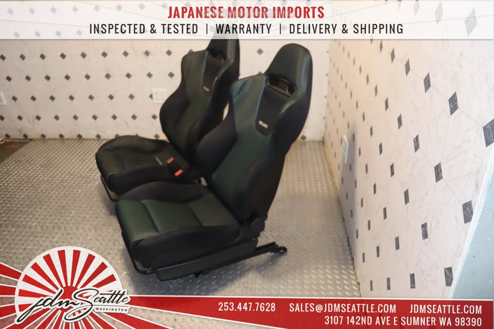 JDM Honda Accord Euro R CL7 Recaro Seats - Green Front & Rear Racing Bucket Seats | Perfect for Car Enthusiasts & Track Day Upgrades