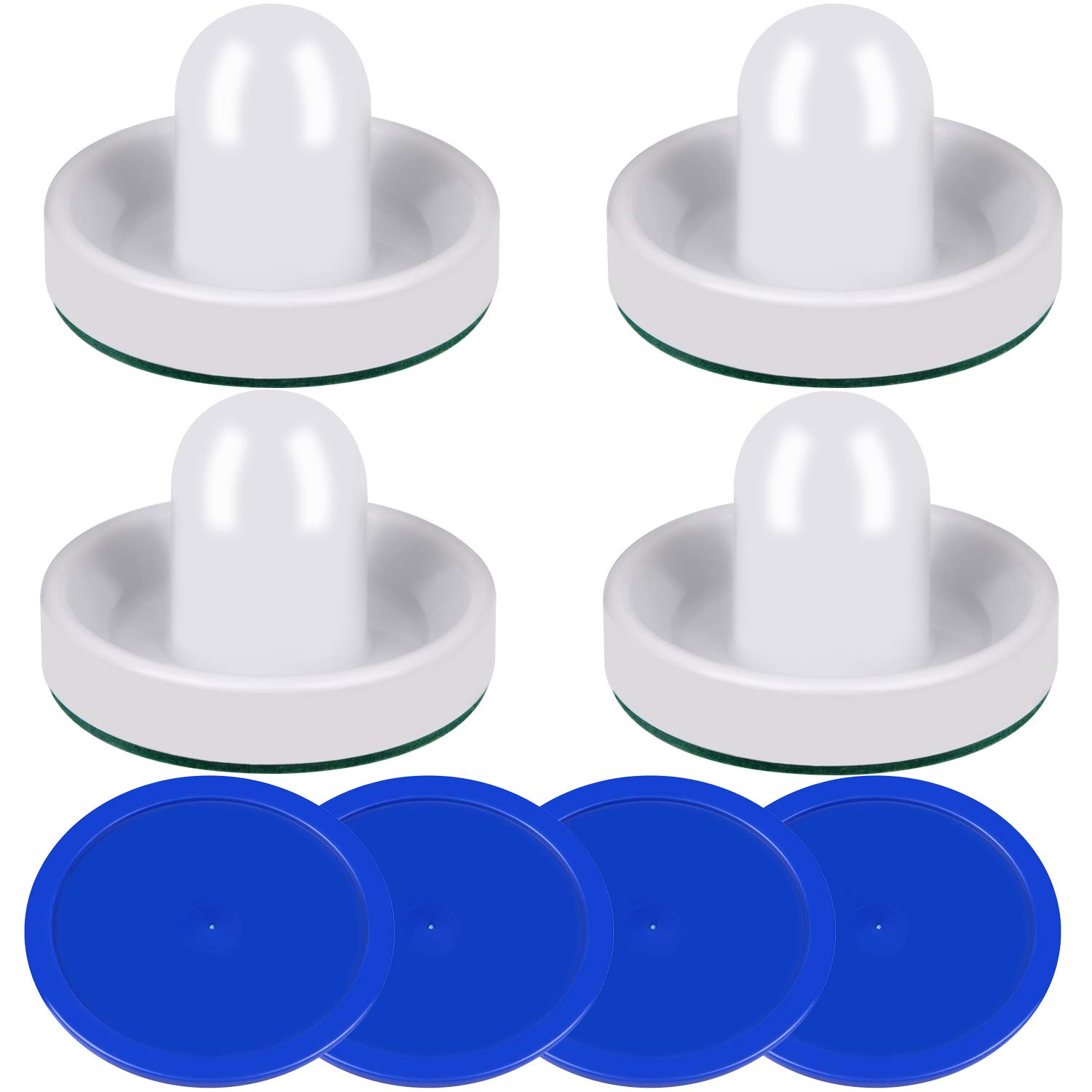 Air Hockey Pucks & Strikers Set - 4 Pucks & 4 Paddles Replacement for Game Tables - Perfect for Home Arcade & Game Rooms