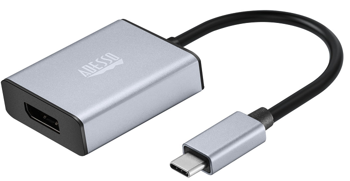 Adesso CyberHub USB C to DisplayPort Adapter 4K 60Hz - Thunderbolt 3/4 Compatible for MacBook Pro/Air, Dell XPS, HP, Lenovo - Connect Monitor, Projector, HDTV for Work & Gaming