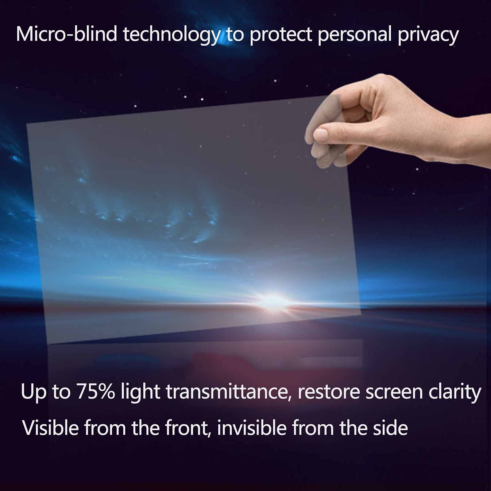 24-inch Desktop Computer Privacy Screen Filter - Hanging Removable Blue Light Blocking Screen Protector | HD Anti-Glare Eye Protection for Office & Home Use