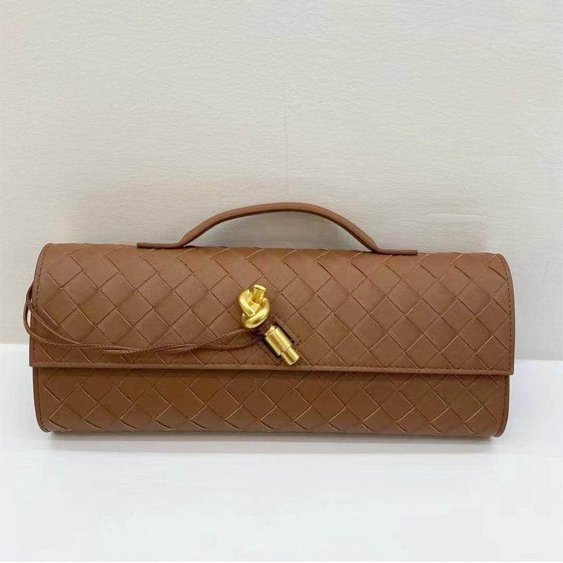 Premium Leather Clutch Bag for Women - Elegant Woven Square Evening Bag for Dinner Parties, Weddings & Special Occasions | Fashionable Handheld Purse for Night Out