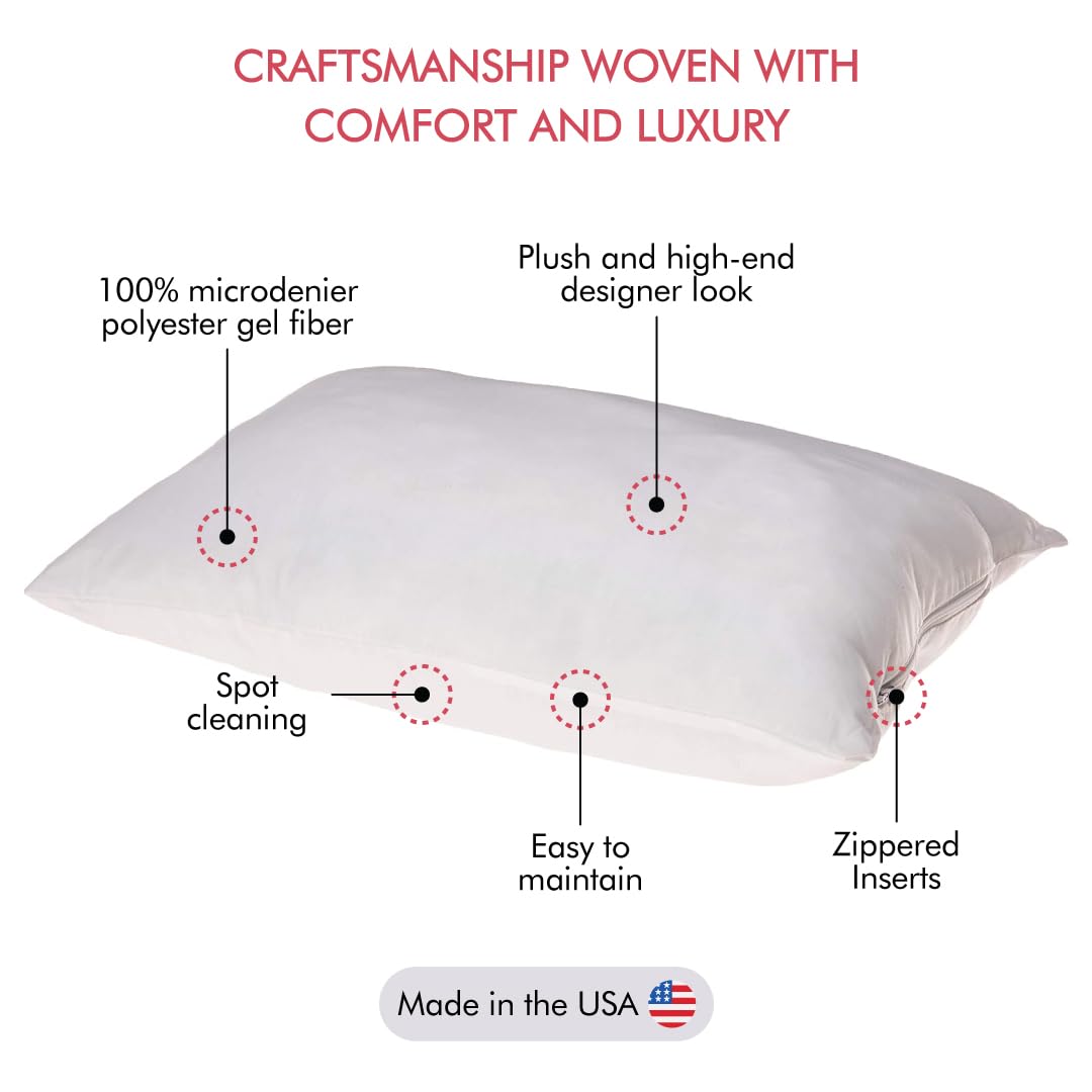 Fairfield Decorator’s Choice 12x16 Inch Soft & Luxurious White Throw Pillow Insert - Perfect for Sofa, Bed, Couch & Home Decor