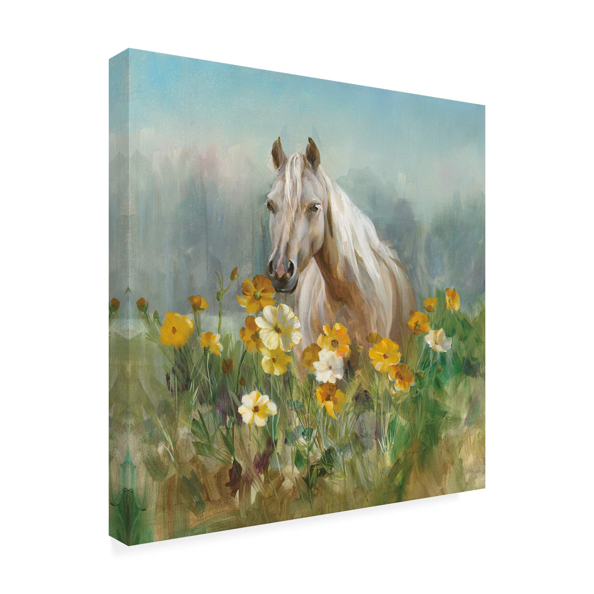 Danhui Nai Farm and Field II Fine Art Print - 18x18 Inch Wall Decor for Living Room, Bedroom & Office - Modern Landscape Painting for Home & Office Decor
