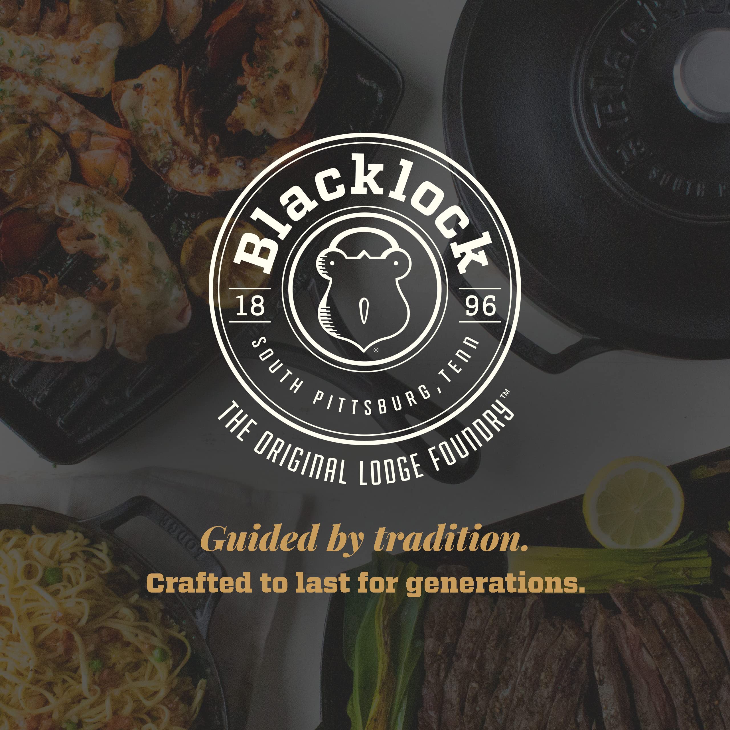 Lodge Cast Iron Blacklock 5.5 Quart Dutch Oven - Pre-Seasoned, Heavy Duty Cookware for Baking, Braising & Camping - Perfect for Oven, Stovetop & Outdoor Cooking