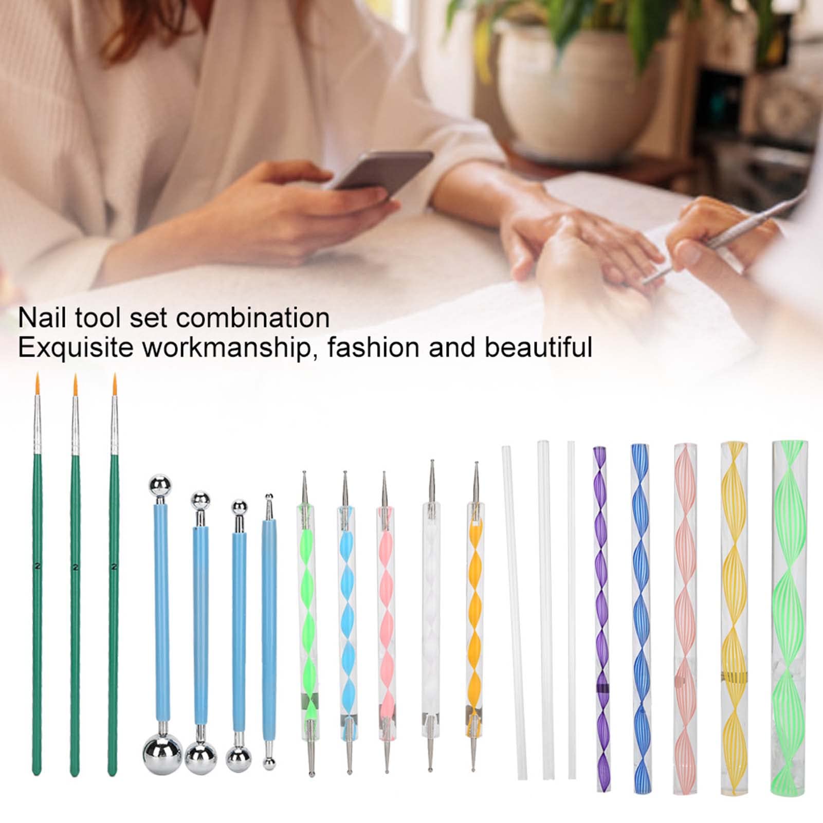 Professional Dotting Tools Set for Nail Art - 5PCS Stainless Steel Dotting Pens for DIY Nail Design, Acrylic Painting, and Detailed Artwork - Perfect for Nail Salons, Home Manicures, and Creative Crafting