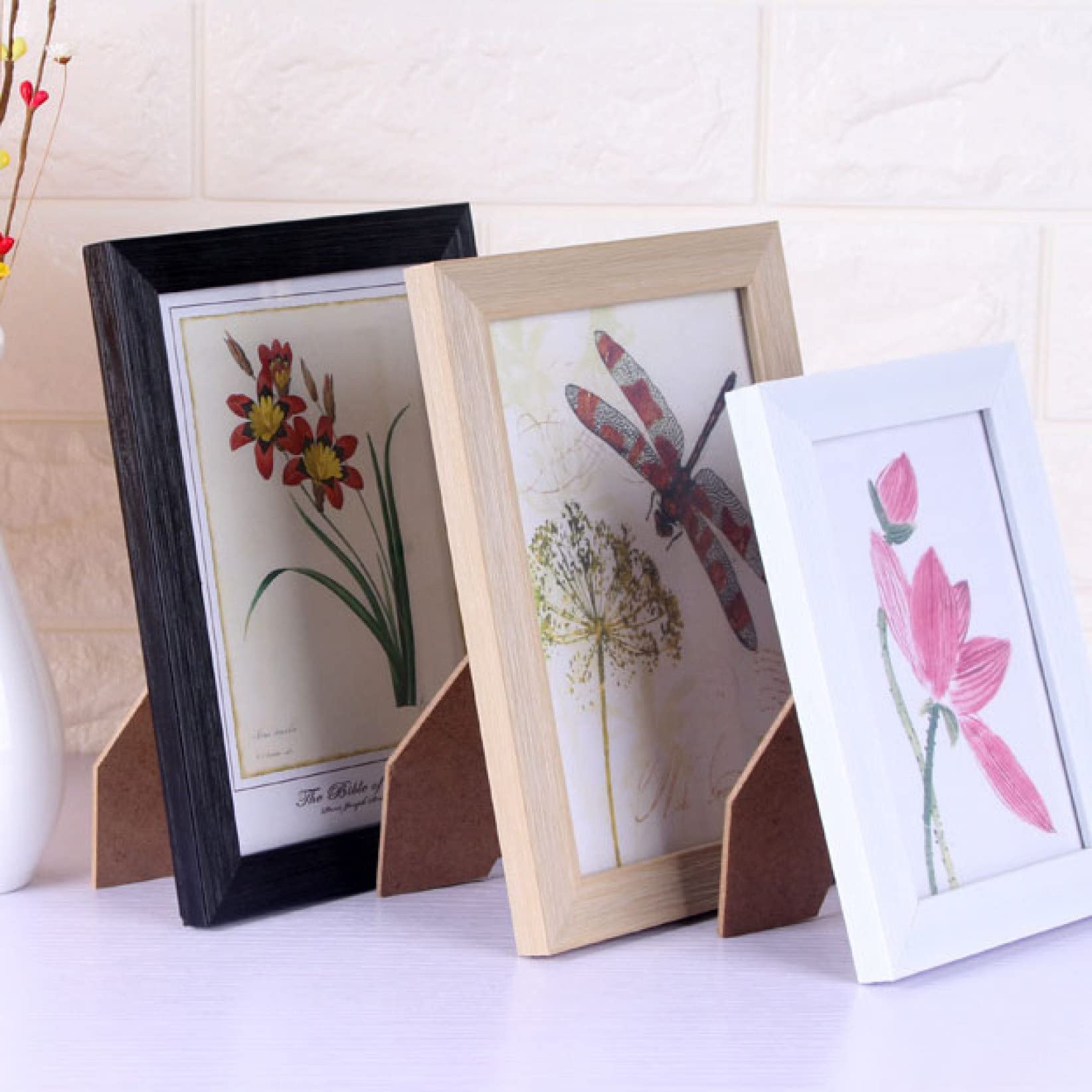 Personalized Wooden Photo Frame - 1Pcs Vertical & Horizontal Desktop Picture Frame for Wall Art & Home Decor - Perfect for Family Photos, Wedding Memories, and Office Desk Display