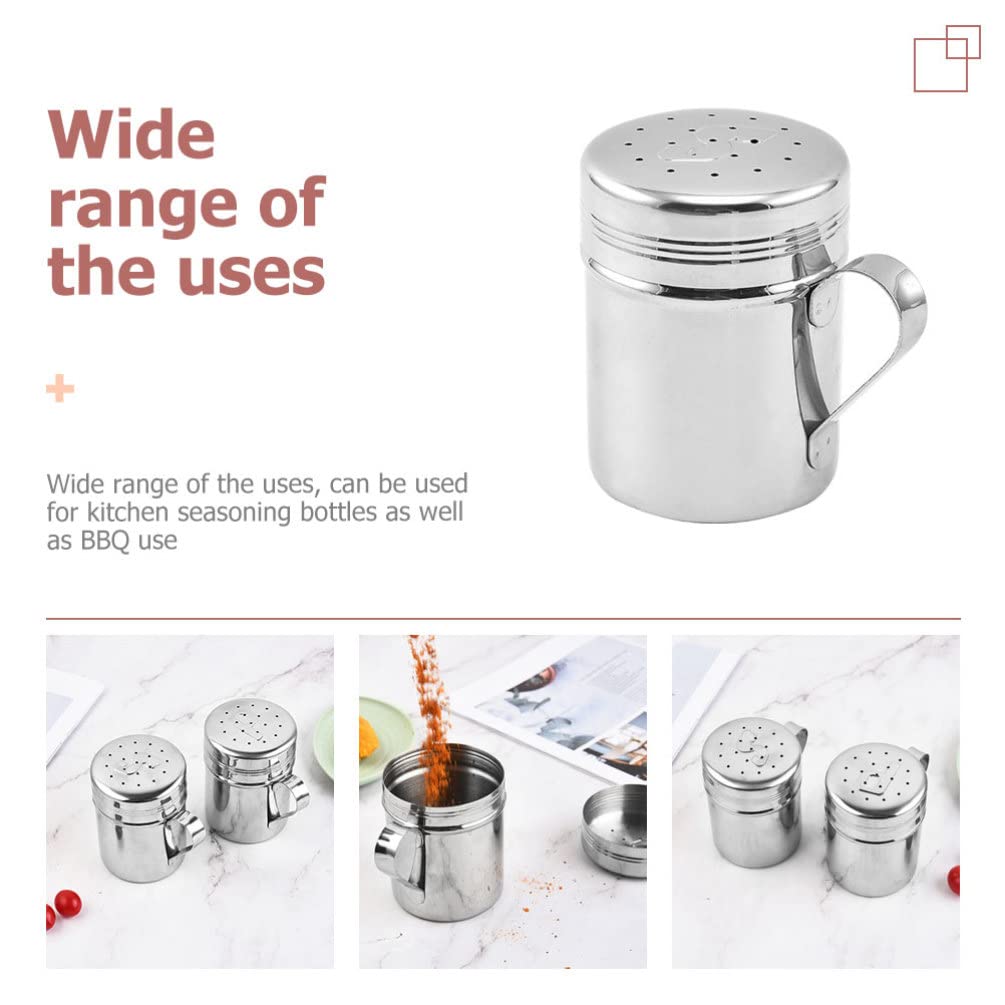 Premium Stainless Steel Salt and Pepper Shakers Set - 2 Pack Spice Containers with Adjustable Pour Lids for Kitchen, Dining Table, BBQ, Camping & Travel