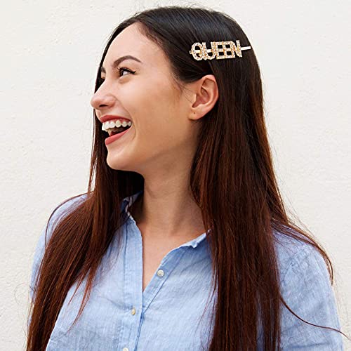 FAMEZA 10-Piece Glitter Rhinestone Hair Clips Set - Wedding Crystal Hair Barrettes with Love, Star, Kiss, Sweet, Yes, No Words - Boho Style Hair Accessories for Girls, Brides & Kids | Perfect for Weddings, Parties, Prom & Everyday Wear