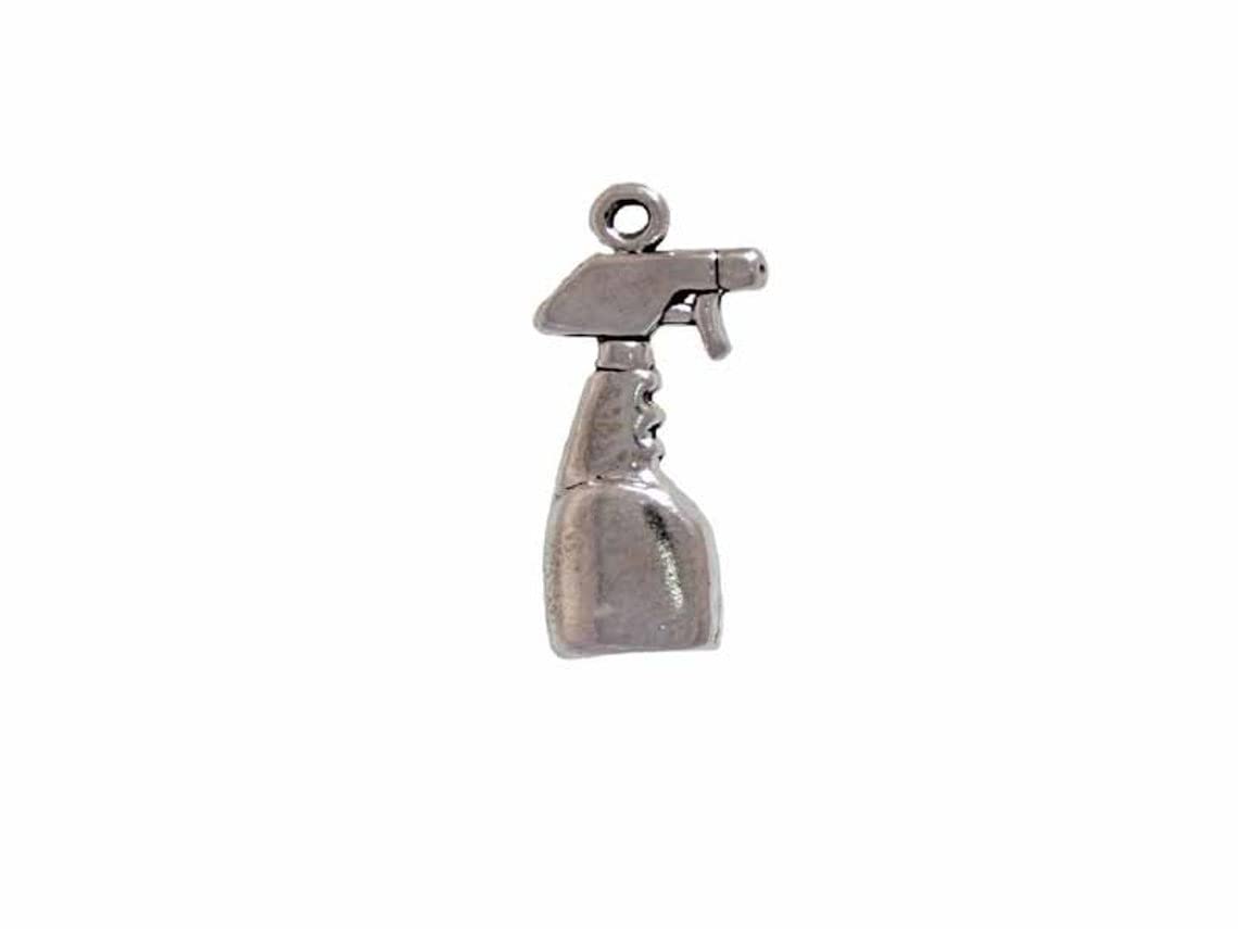 Sterling Silver Spray Bottle Charm - Elegant Jewelry Pendant for DIY Crafting, Household Decor & Gift Giving | Perfect for Necklaces, Bracelets & Keychains
