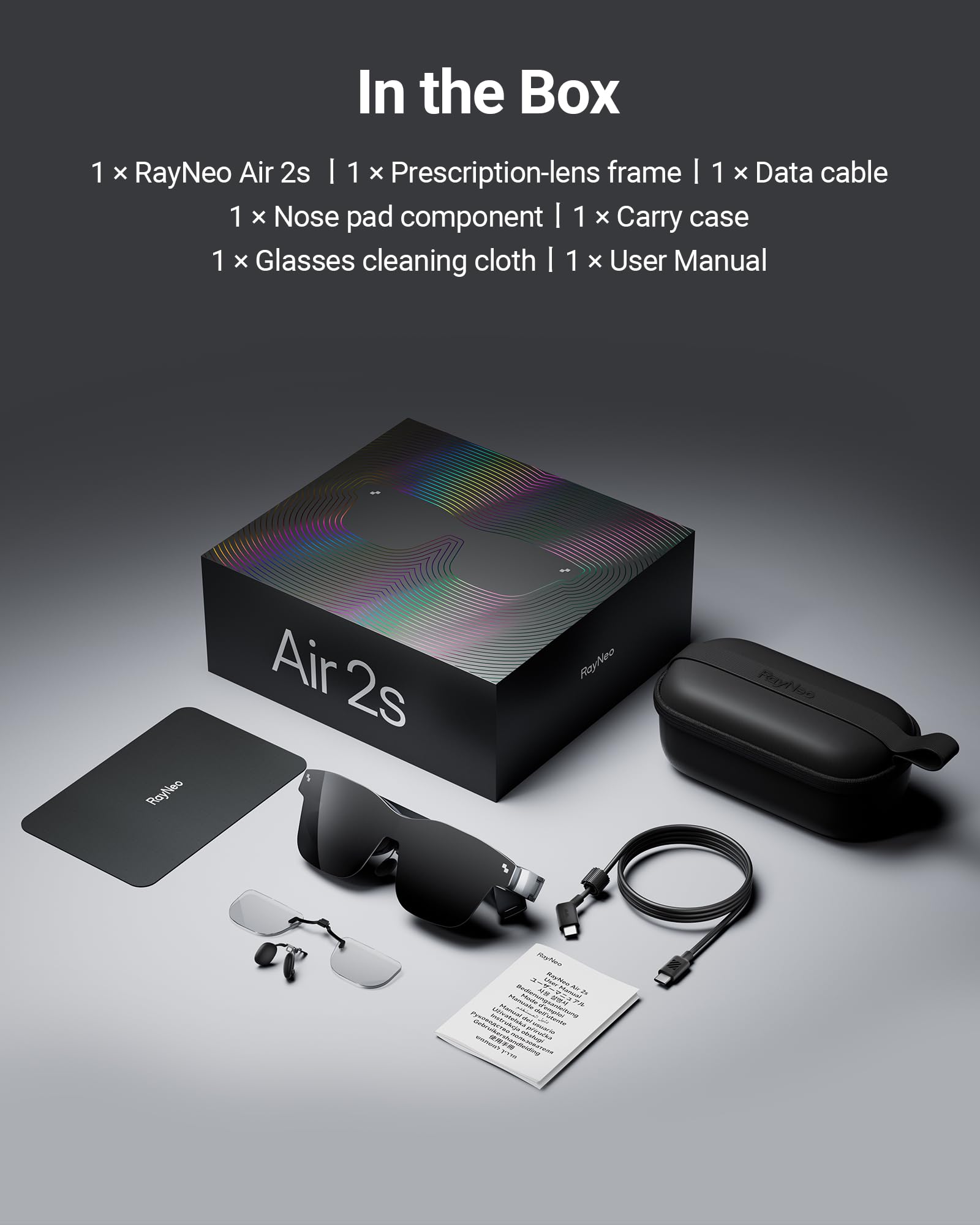 RayNeo Air 2s XR Glasses - 2024 Latest AR Smart Glasses with 201