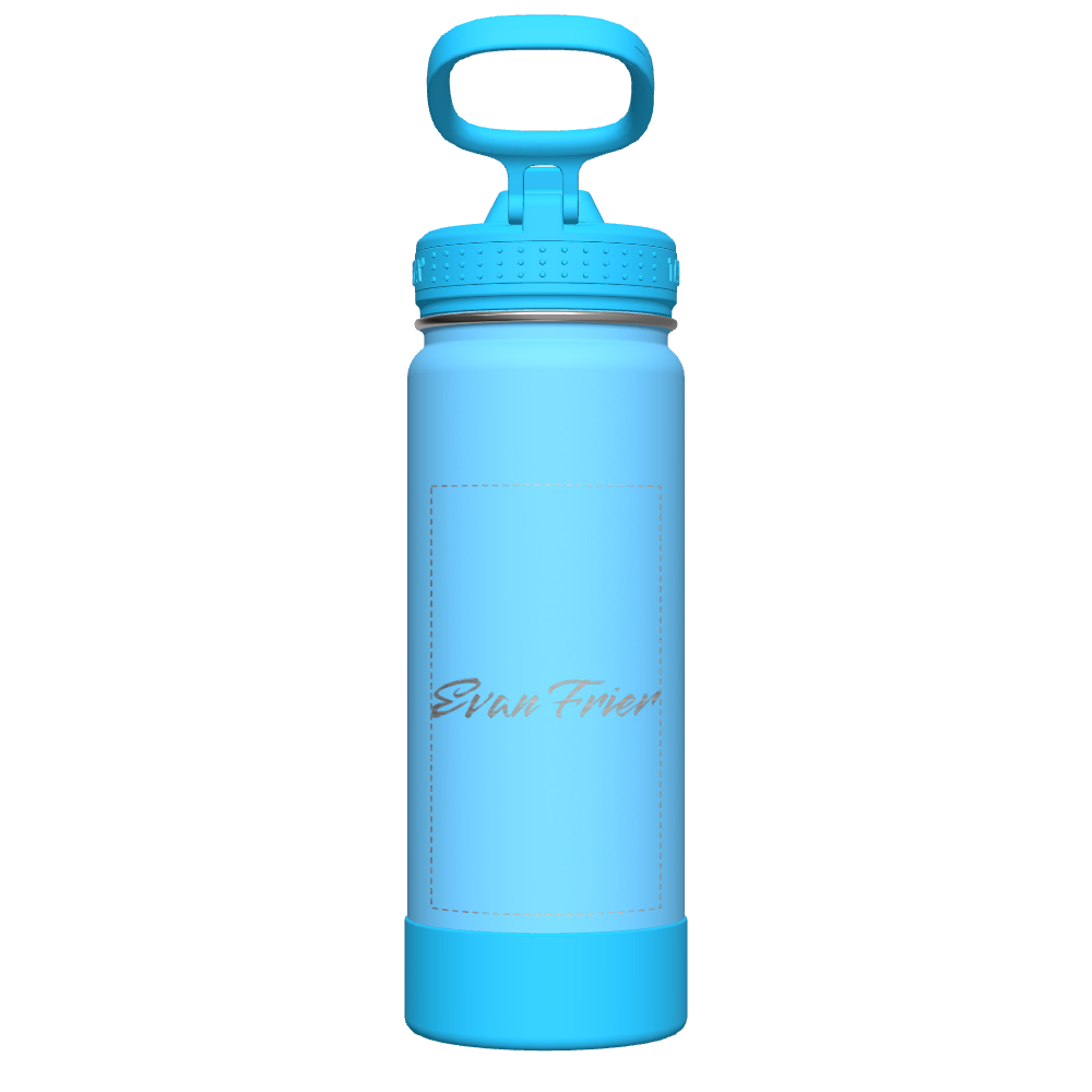 Glow in The Dark Water Bottle with Straw Lid for Kids - Customized Name & Design - Perfect for School, Sports & Outdoor Activities