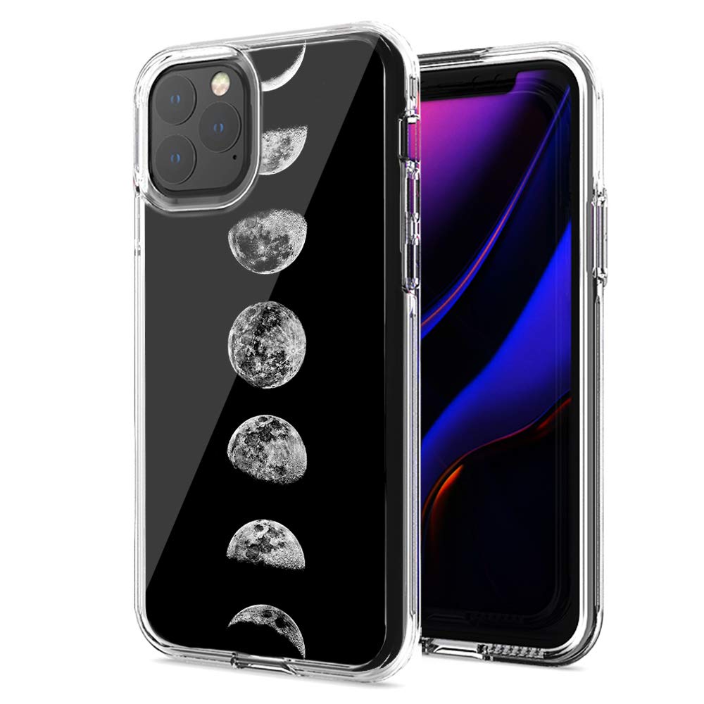 Premium Double Layer Moon Transition Design Phone Case for Apple iPhone 12 Pro/12 - Slim Protective Cover with Stylish Lunar Patterns | Perfect for Everyday Use, Travel & Gift Giving