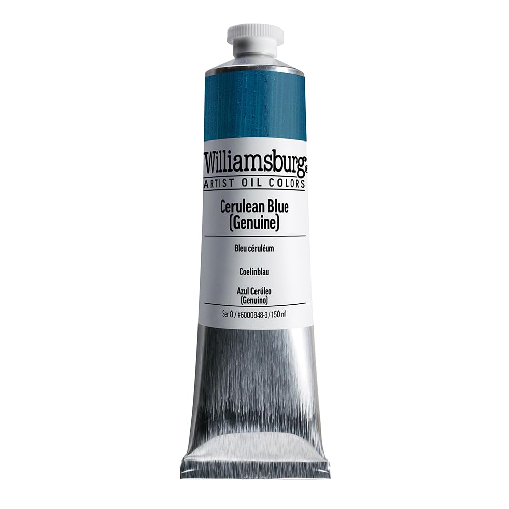 GOLDEN Williamsburg Artist Oil Colors - Cerulean Blue (Genuine) 150ml Tube | Professional Opaque Oil Paint for Canvas Painting & Fine Art | Perfect for Landscape, Portrait & Still Life Artworks