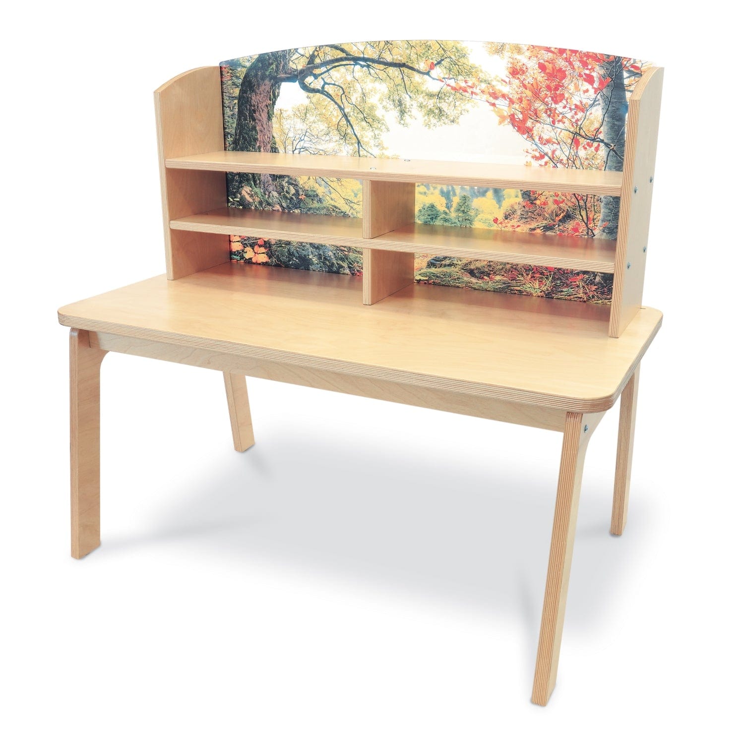 Nature View Writing Center - Premium Wooden Writing Desk with Storage for Home Office & Study - Perfect for Remote Work, Online Classes & Creative Writing