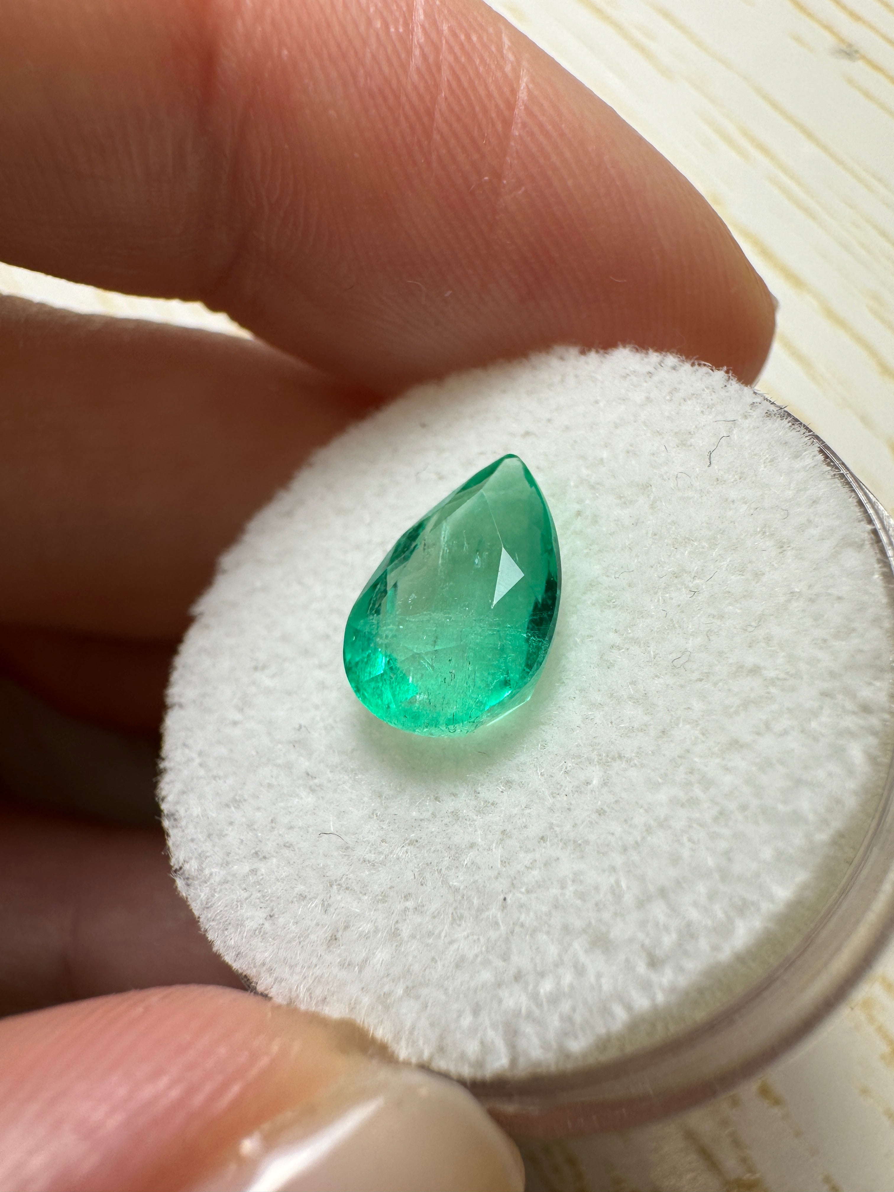 2.68 Carat 11x8mm Natural Colombian Loose Emerald Pear Cut Gemstone for Jewelry Making & Engagement Rings